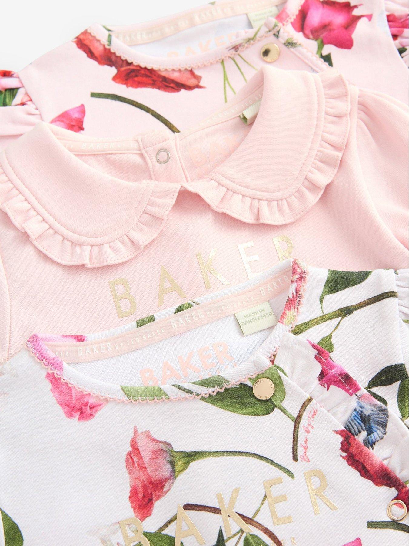 Image 6 of 7 of Ted Baker Baby Girls 3 Pack Sleepsuits - Pink