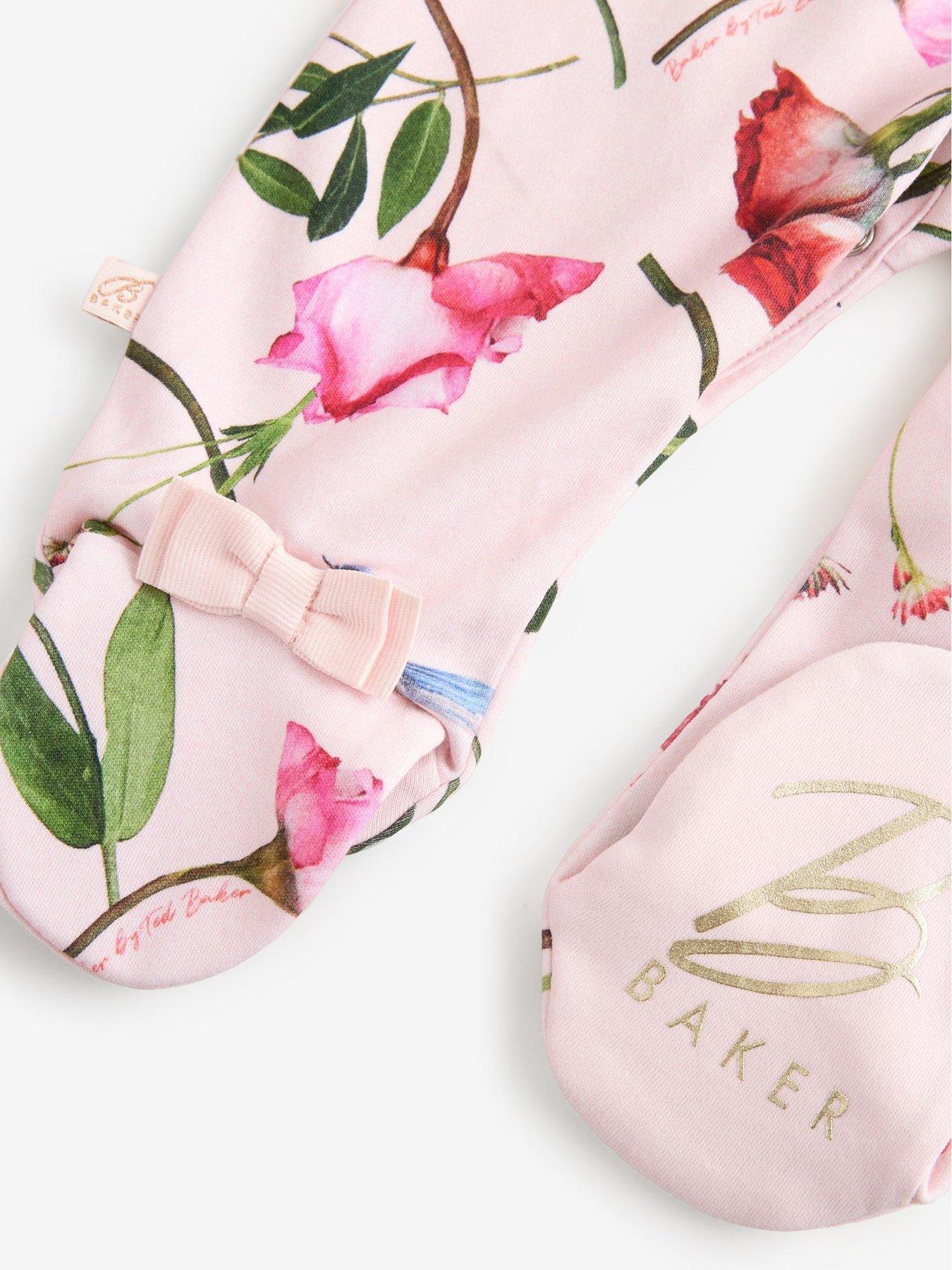 Image 7 of 7 of Ted Baker Baby Girls 3 Pack Sleepsuits - Pink