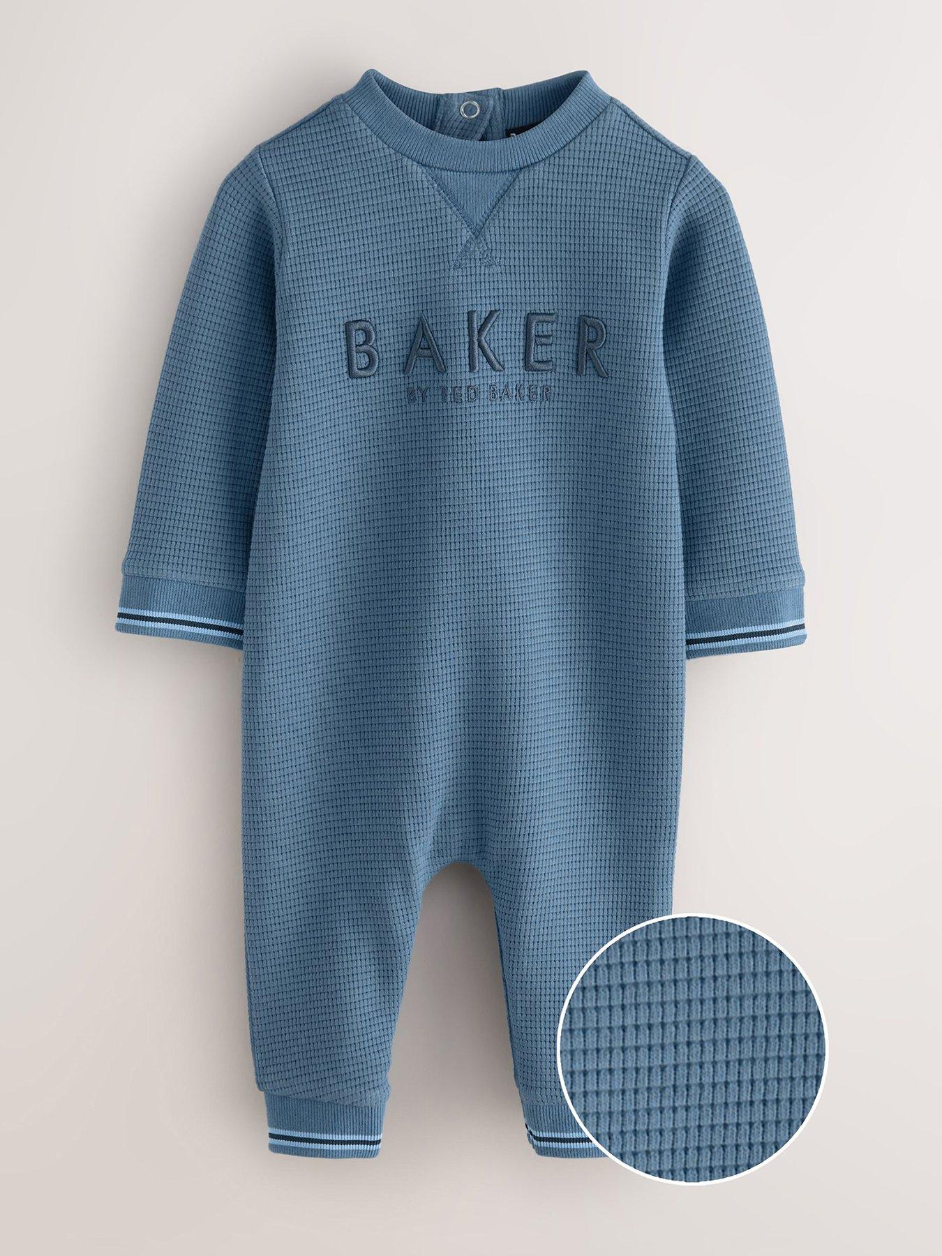Ted Baker Baby Boys Textured Rompersuit - Blue