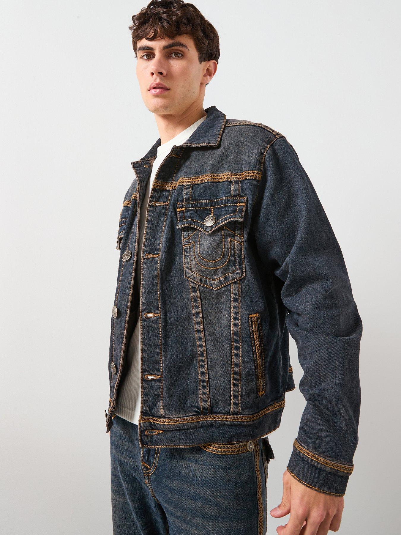 TRUE RELIGION Flatlock Denim Trucker Jacket - Dark Blue | Very