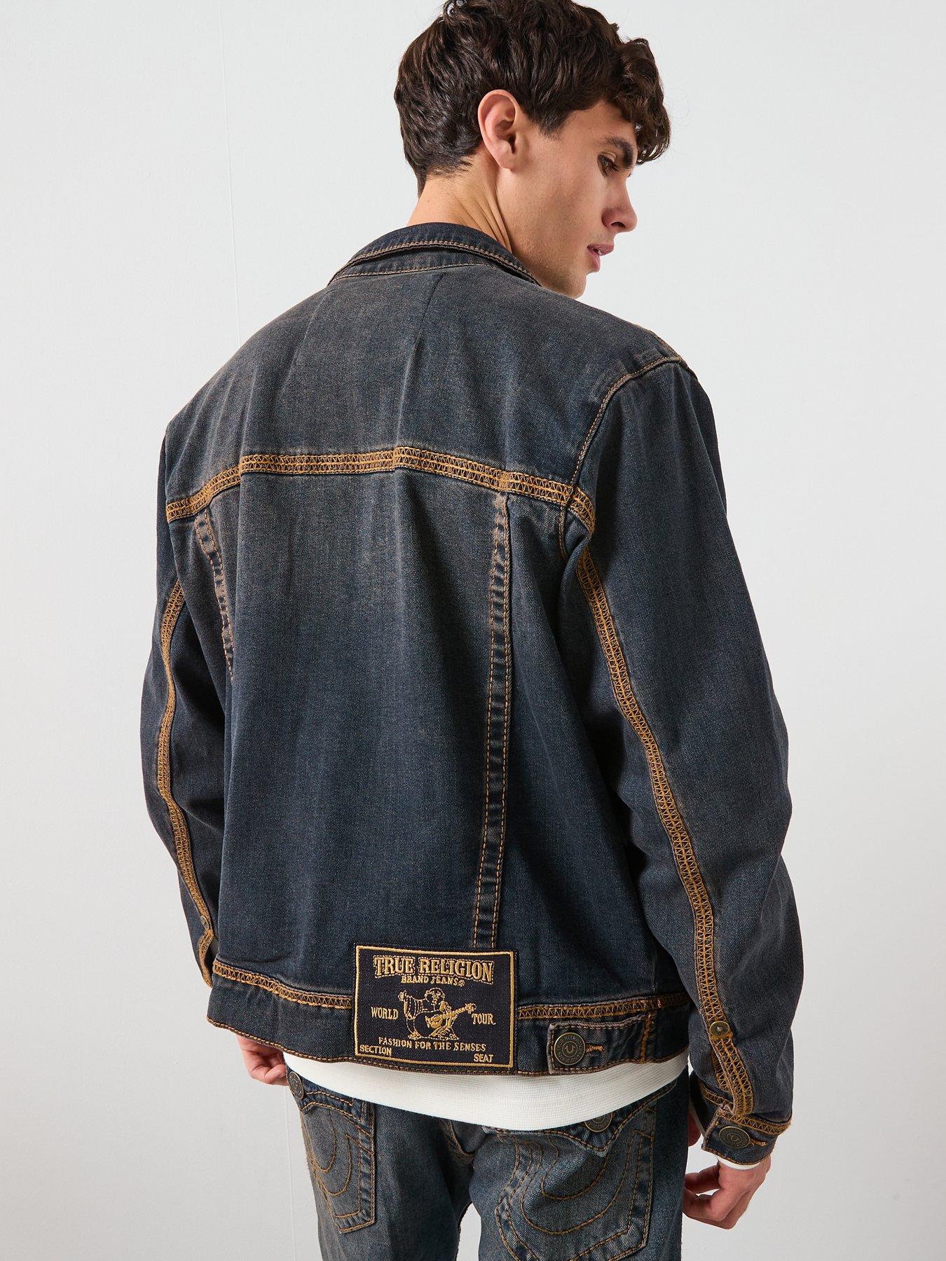 TRUE RELIGION Flatlock Denim Trucker Jacket - Dark Blue | Very