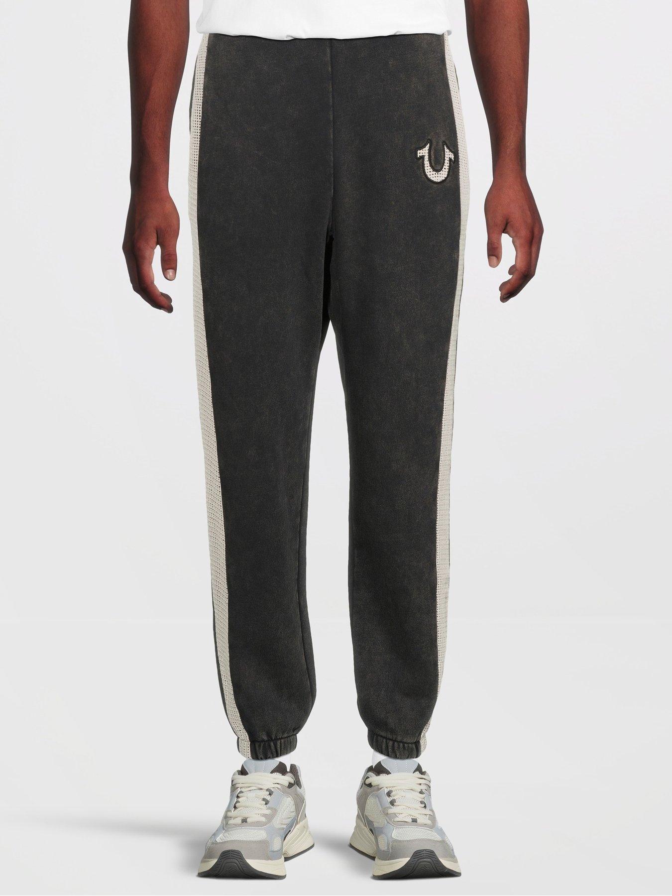 TRUE RELIGION Mesh Inset Cuffed Joggers - Black