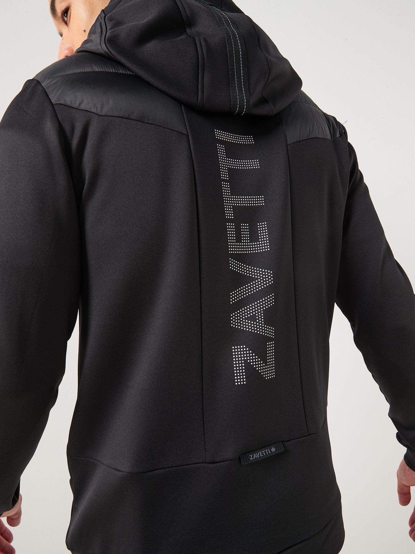 Zavetti Canada Omaro Hybrid Zip Through Hoodie - Black | Very