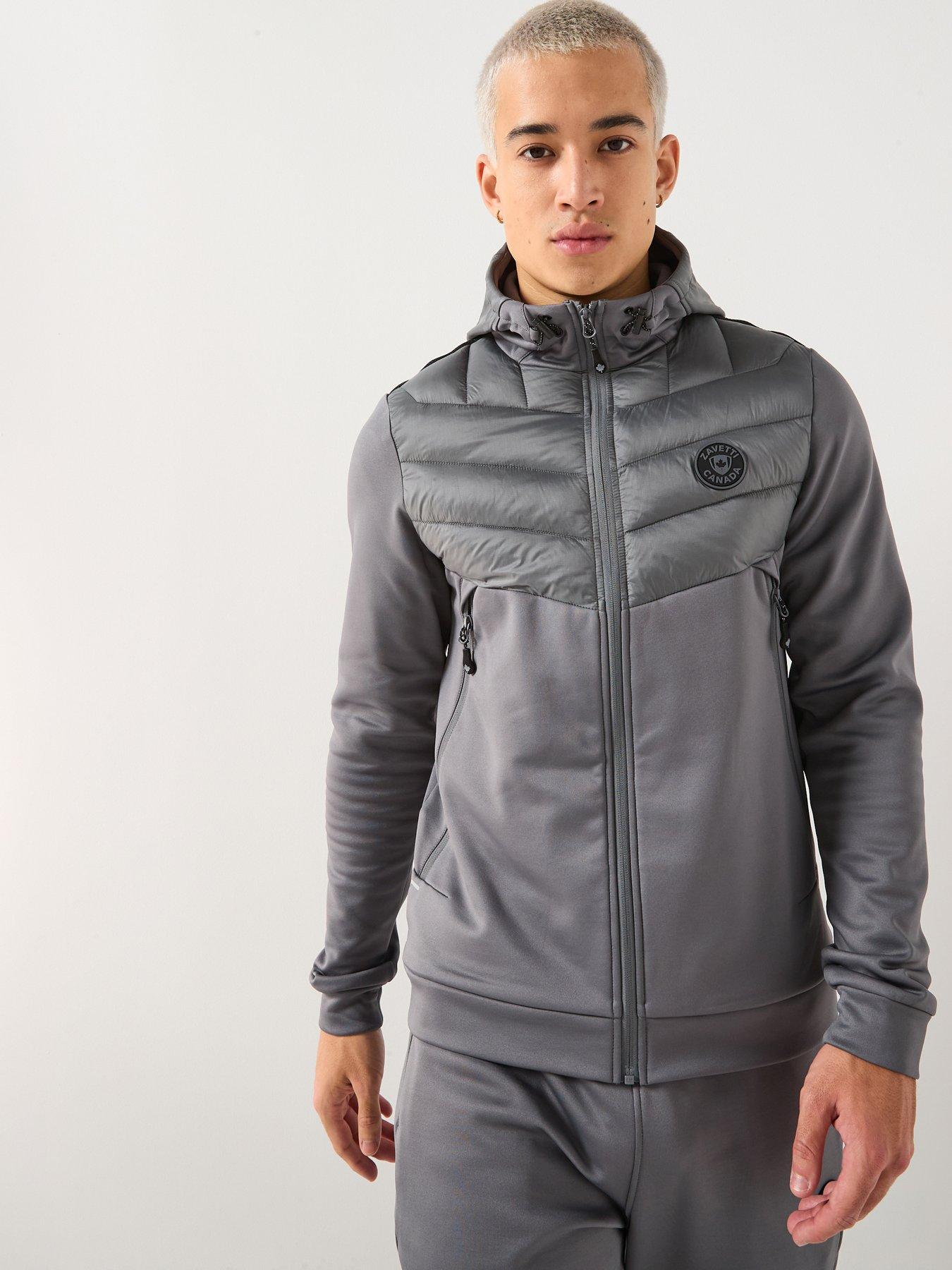 Zavetti Canada Canda Omaro Hybrid Zip Through Hoodie - Dark Grey