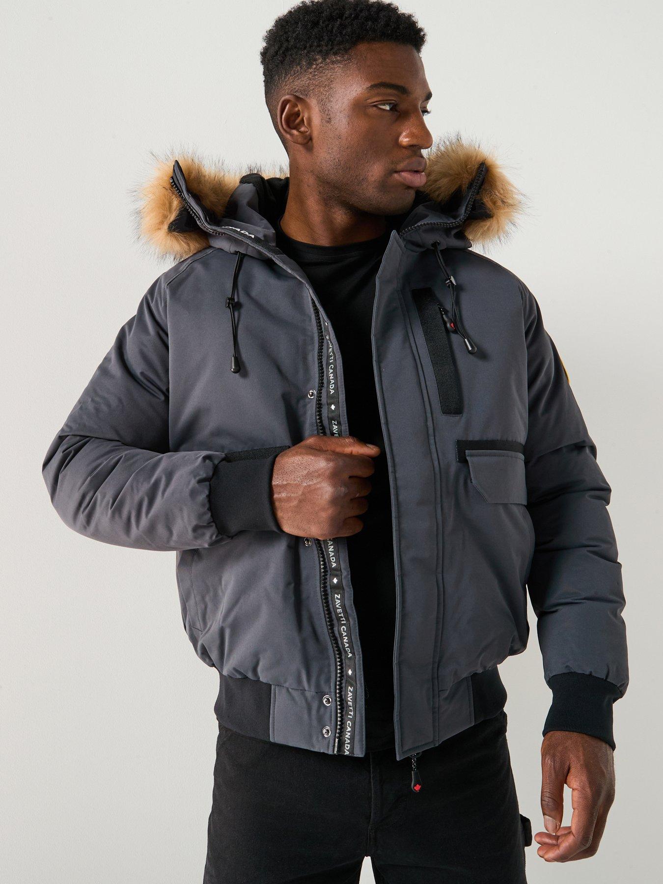 undefined Zavetto Canada Abelli Hooded 2.0 Bomber Jacket - Dark Grey