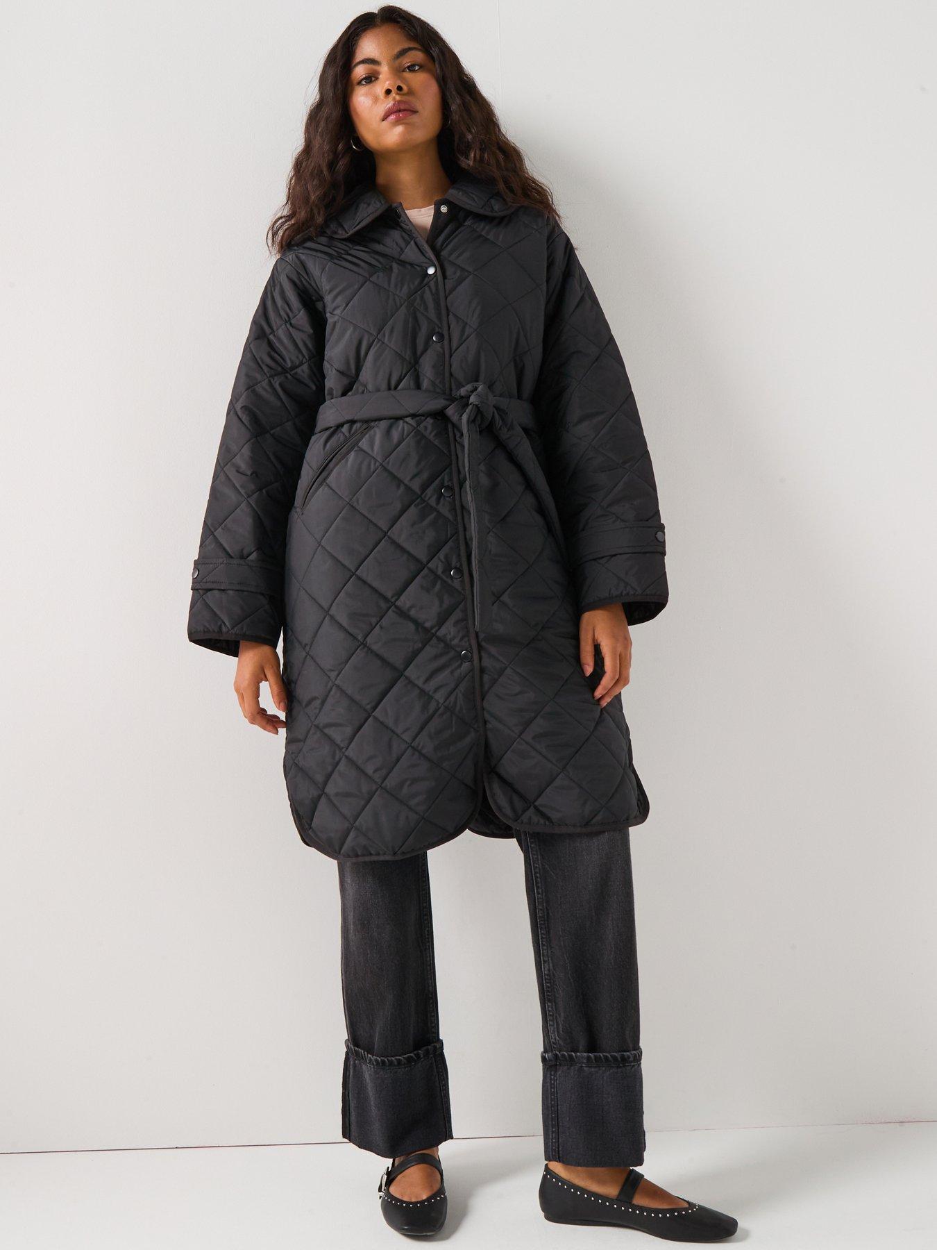 pieces-long-quilted-jacket-black