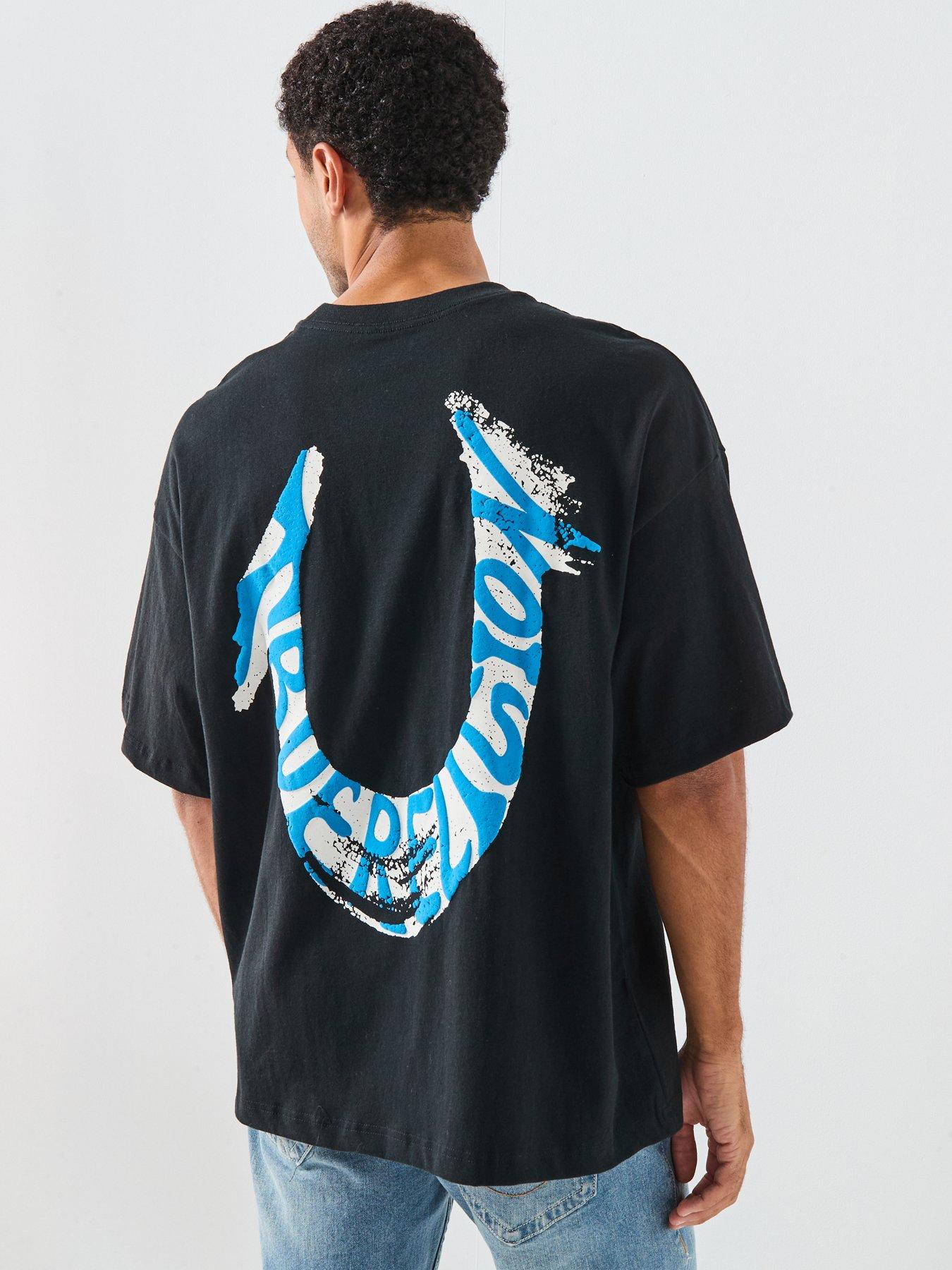 TRUE RELIGION Paint Back Graphic Oversized T-Shirt - Black