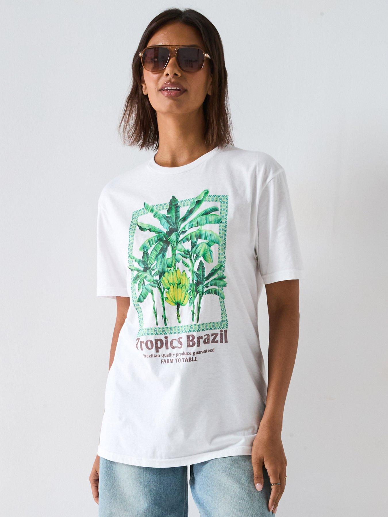 undefined Palm Oversized Graphic Tee - White