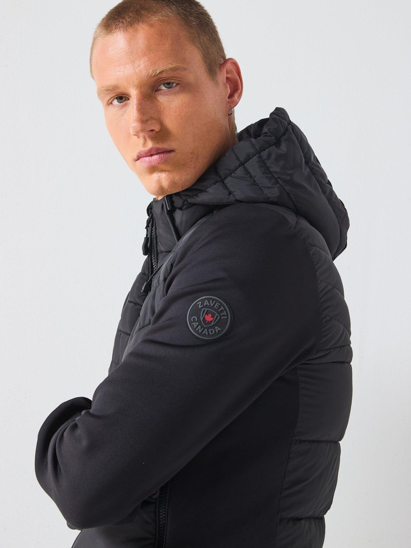 Image 4 of 6 of Zavetti Canada Lazino Hybrid Logo Padded Jacket - Black
