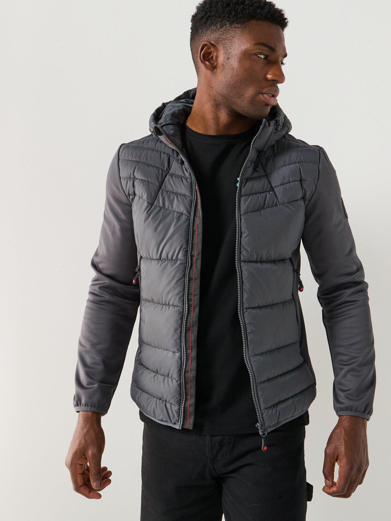 Zavetti Canada Lazino Hybrid Logo Padded Jacket - Dark Grey