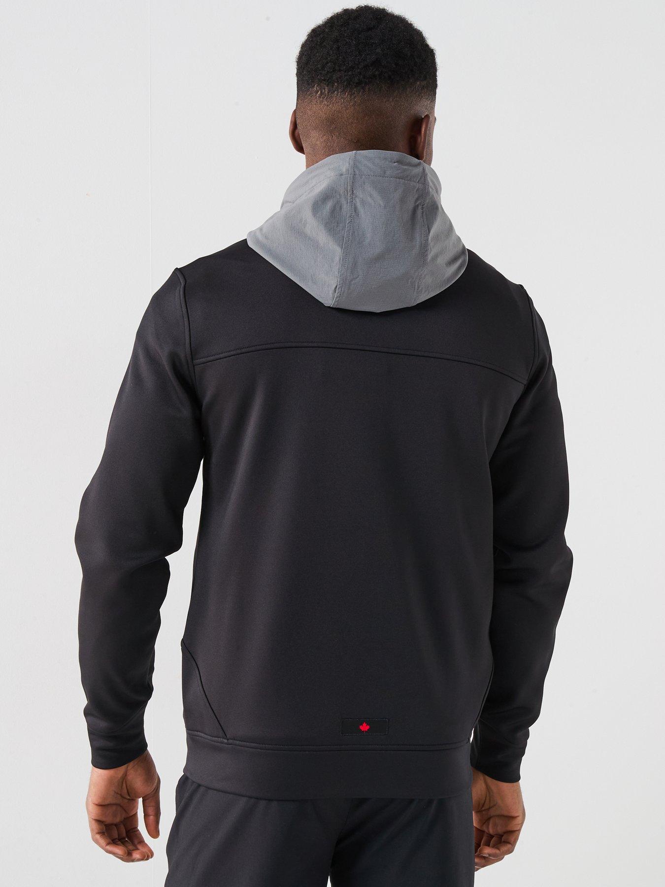 Image 2 of 6 of Zavetti Canada Ronia Zip Through Rubberised Logo Panelled Hoodie - Black