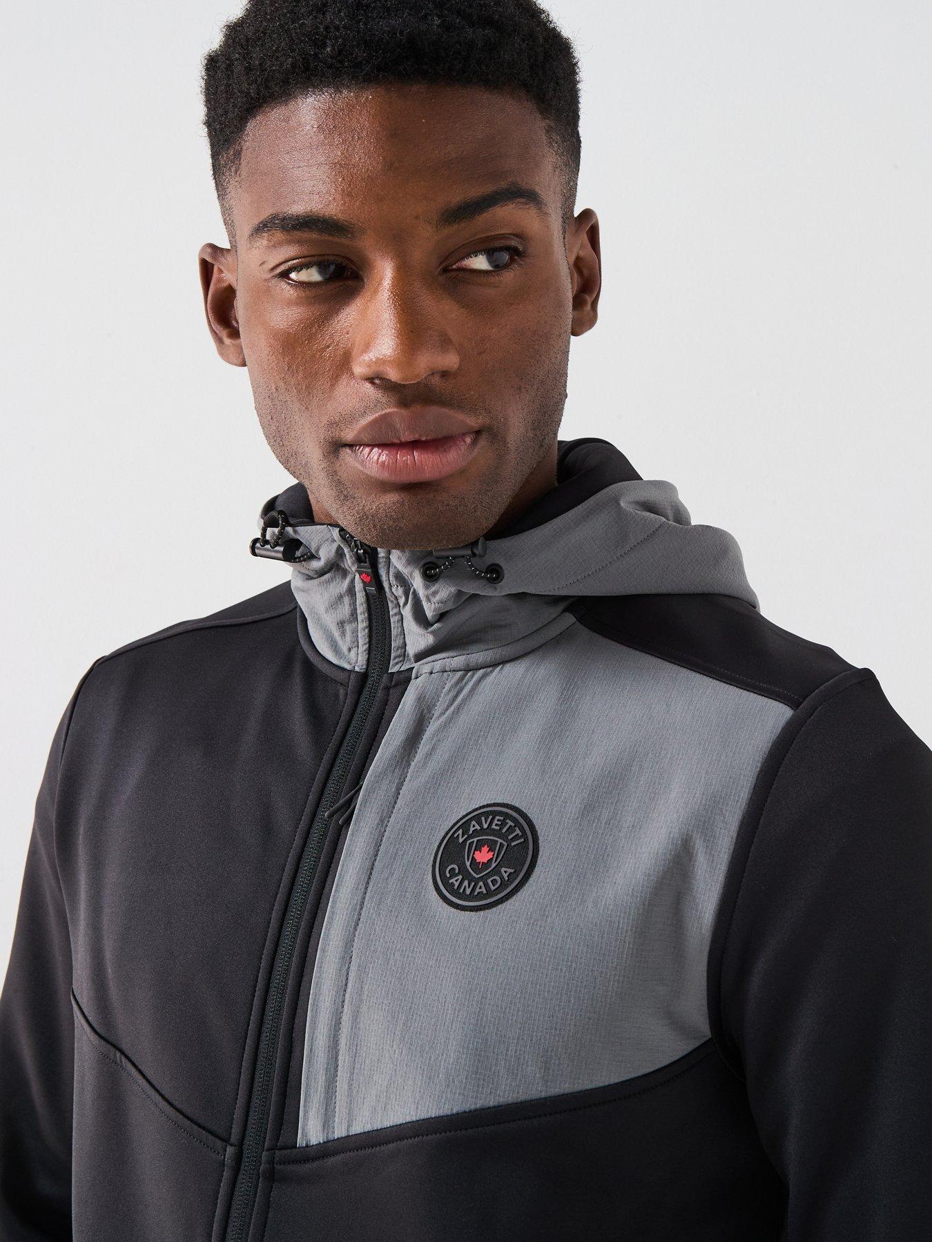 Image 4 of 6 of Zavetti Canada Ronia Zip Through Rubberised Logo Panelled Hoodie - Black