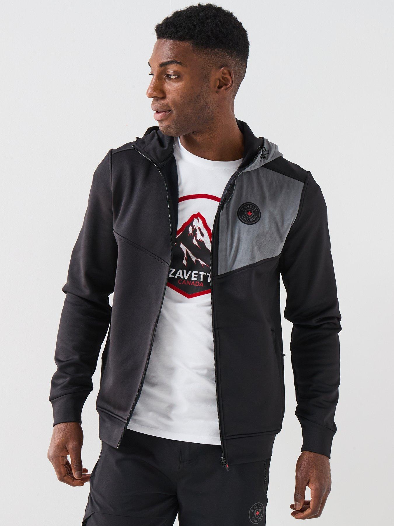 Image 5 of 6 of Zavetti Canada Ronia Zip Through Rubberised Logo Panelled Hoodie - Black