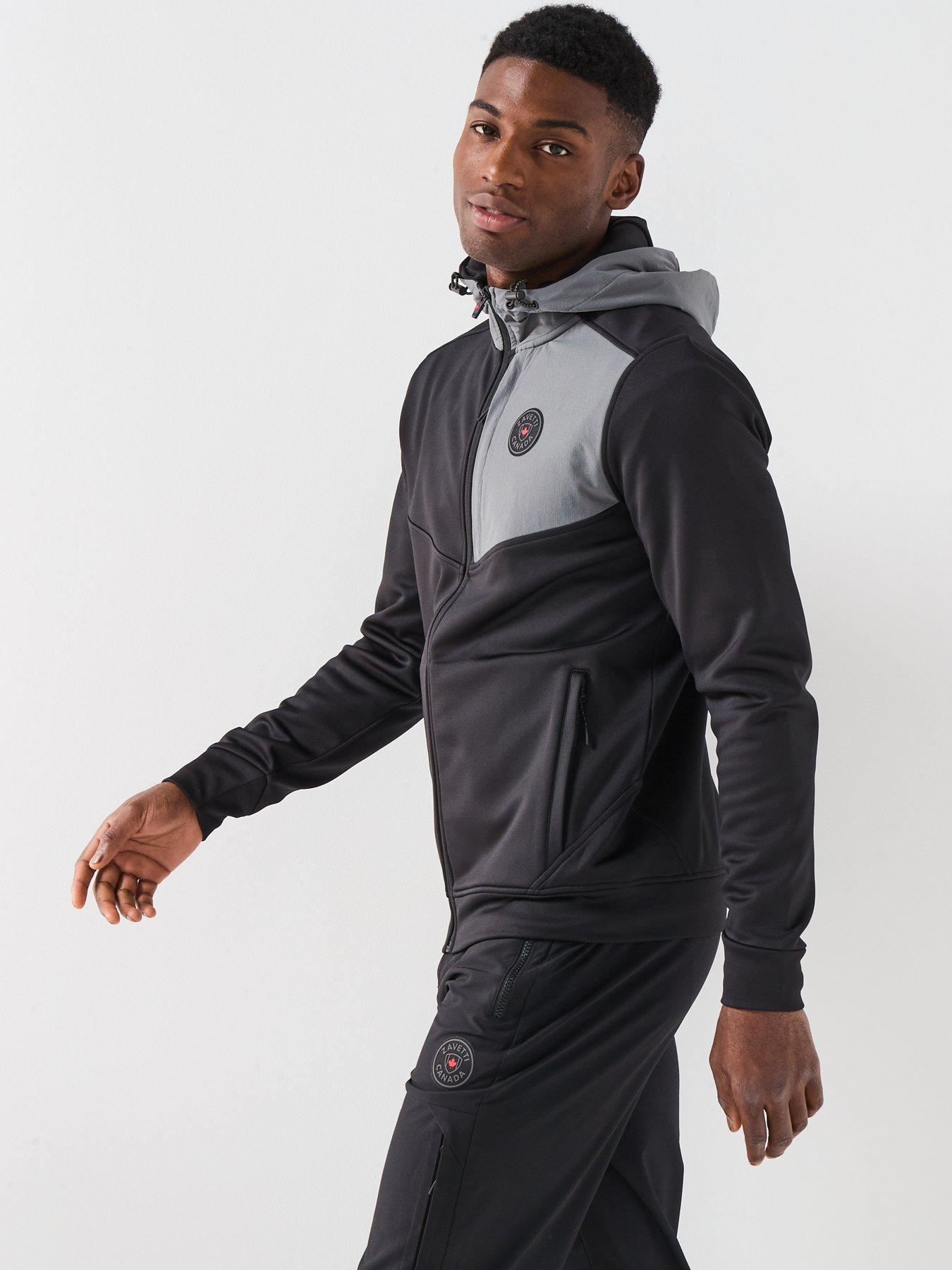 Image 6 of 6 of Zavetti Canada Ronia Zip Through Rubberised Logo Panelled Hoodie - Black