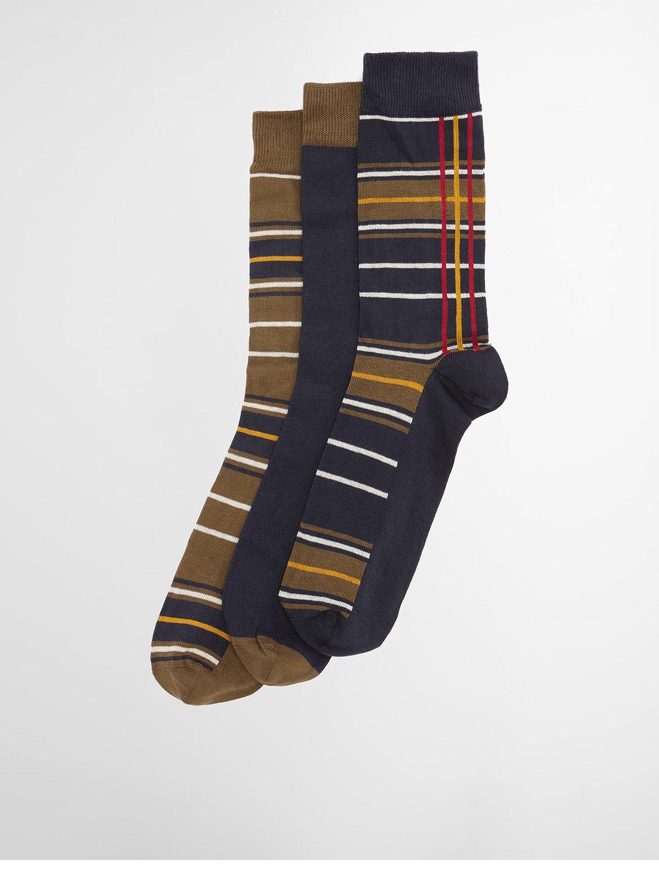 Image 1 of 4 of Barbour Tartan Socks Gift Set - Navy Multi