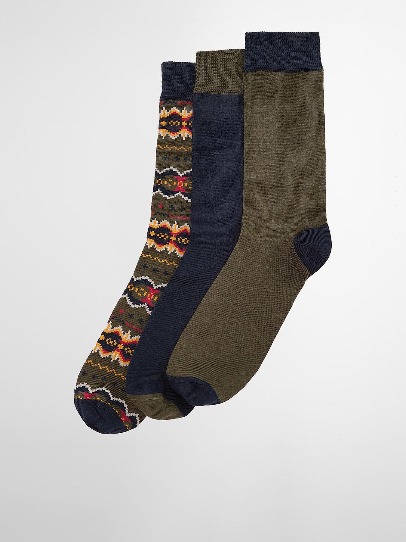 Barbour Case Fairisle Sock Gift Set - Green Multi