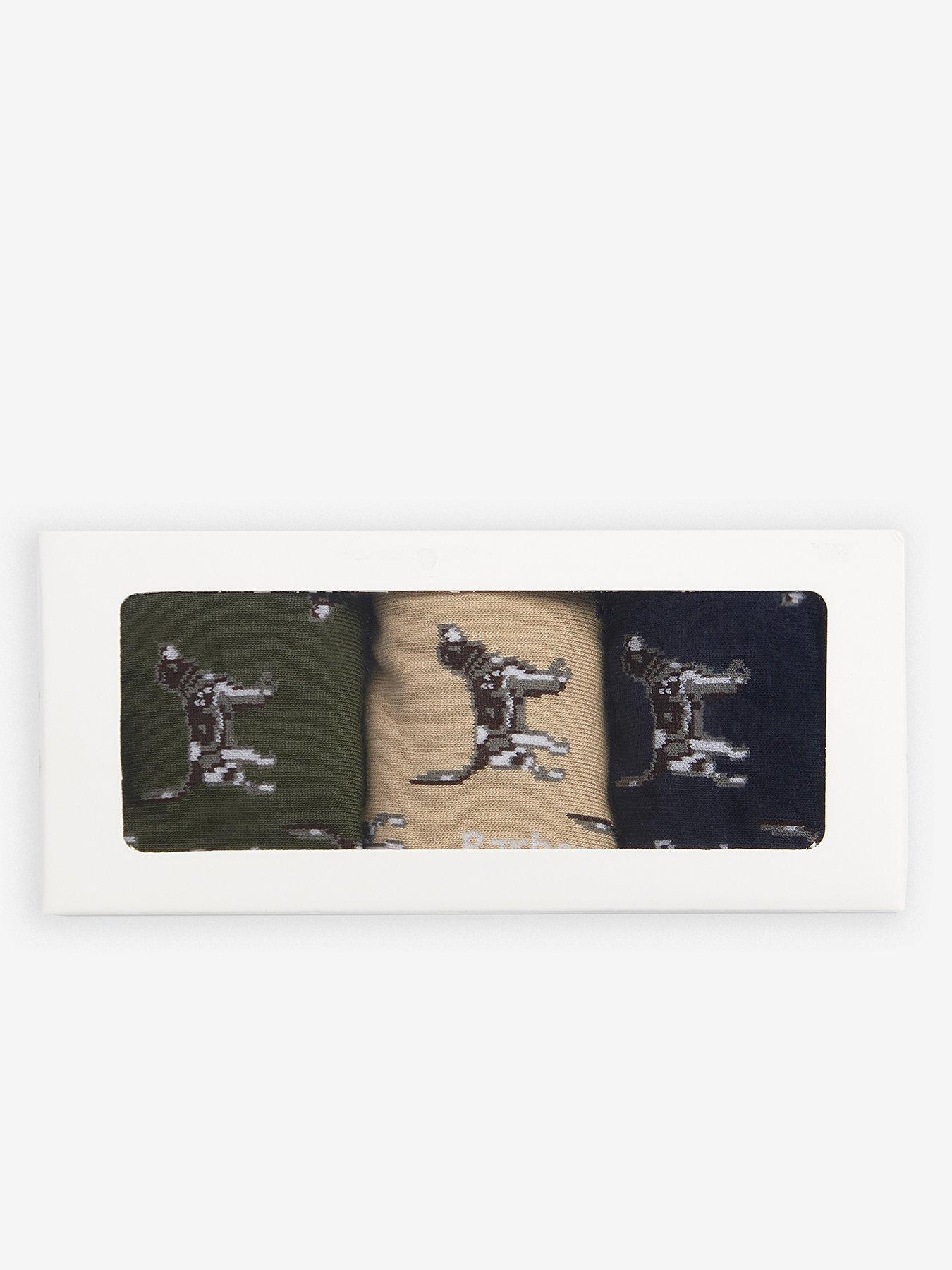 Image 3 of 4 of Barbour Pointer Dog Socks Gift Set - Khaki