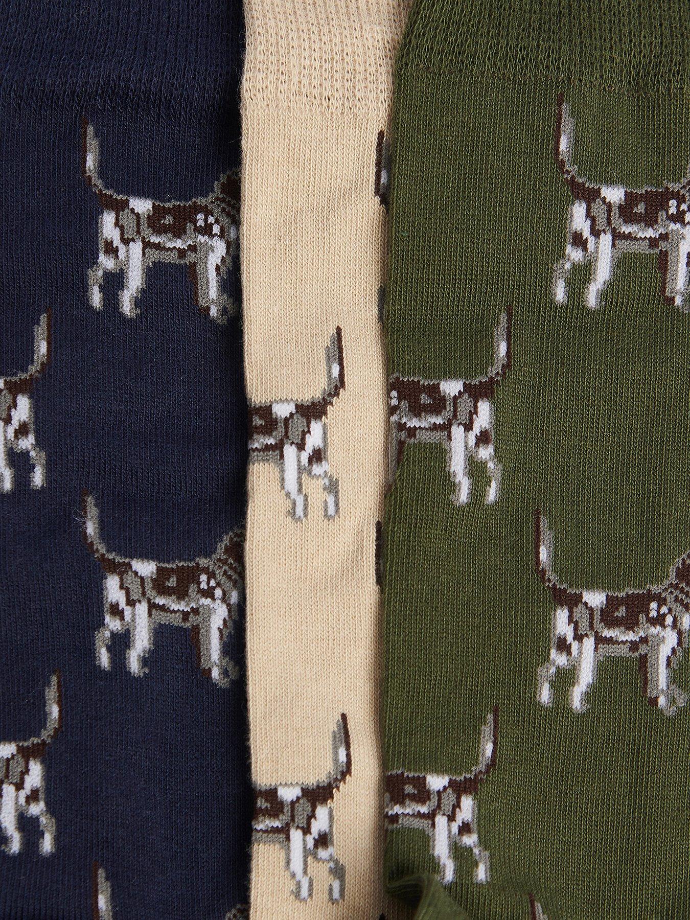 Image 4 of 4 of Barbour Pointer Dog Socks Gift Set - Khaki