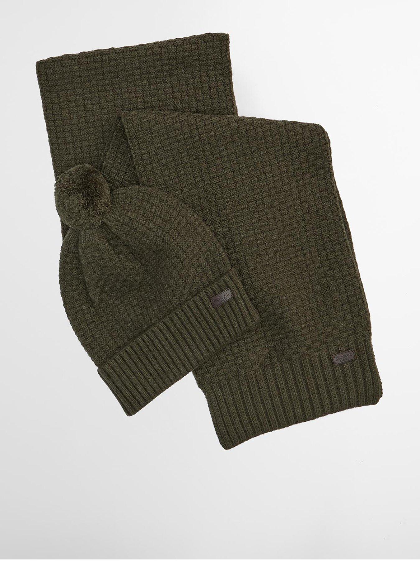 Barbour Ramside Knitted Beanie And Scarf Gift Set - Brown