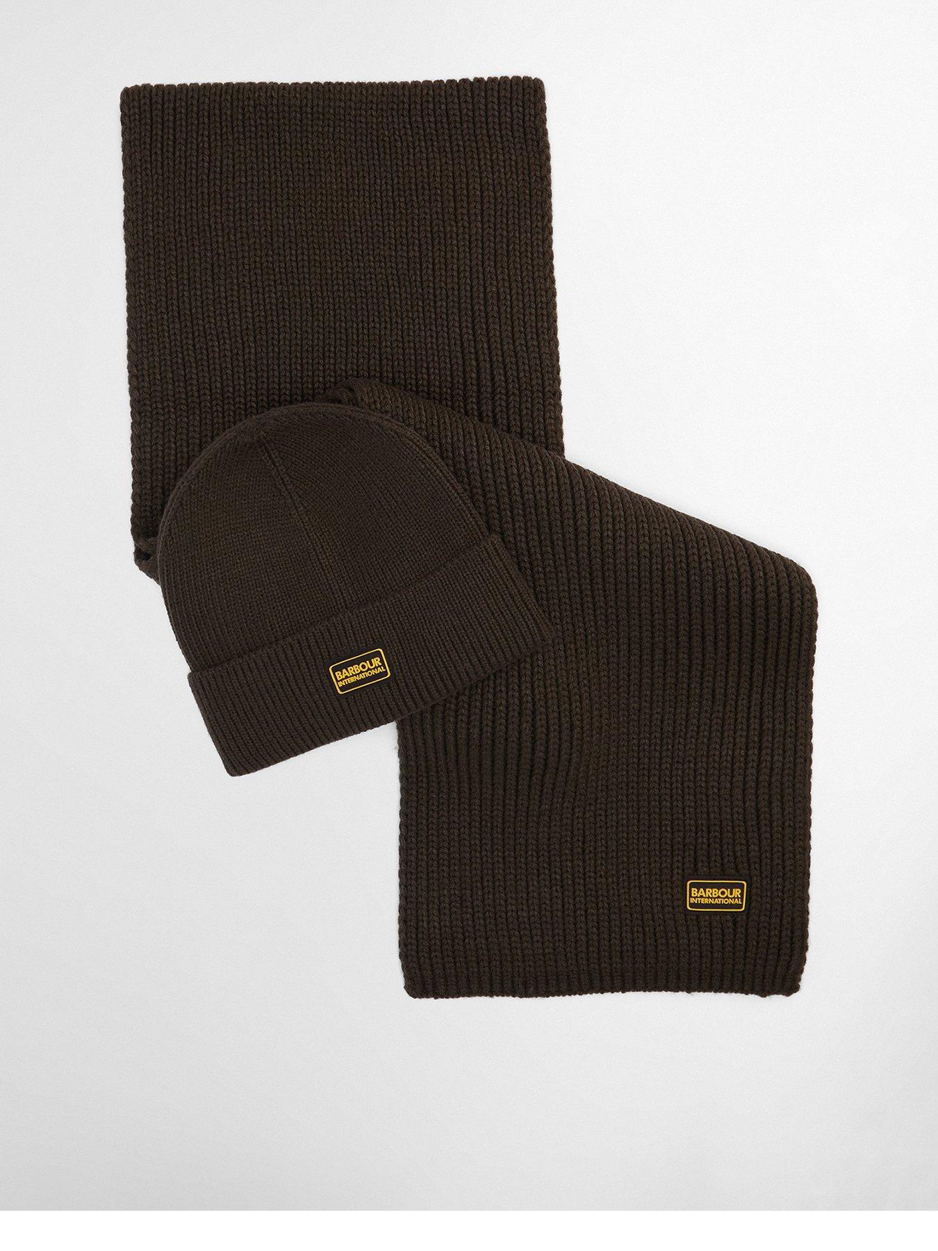 Barbour International Sweeper Legacy Beanie  &  Scarf Gift Set - Khaki