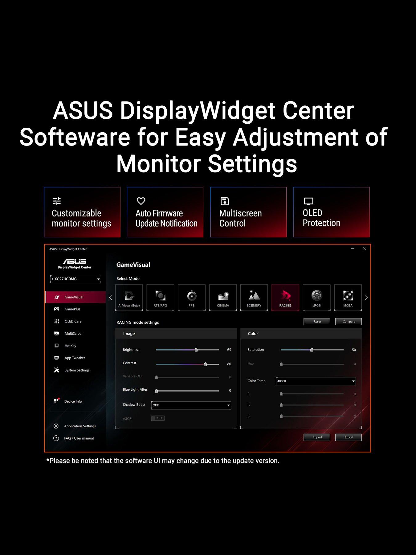 Image 7 of 7 of Asus ROG Strix OLED XG27UCDMG Gaming Monitor - 27in, 240Hz 4K UHD QD-OLED - 0.03ms response time