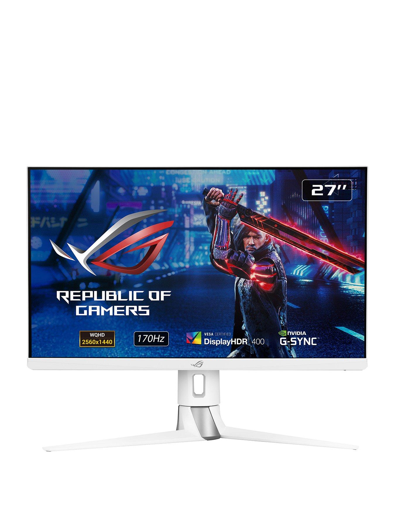 Asus ROG Strix XG27AQ-W IPS Gaming Monitor - 27in WQHD (2560 x 1440), Fast IPS, Overclockable 170Hz (Above 144Hz), 1ms response time