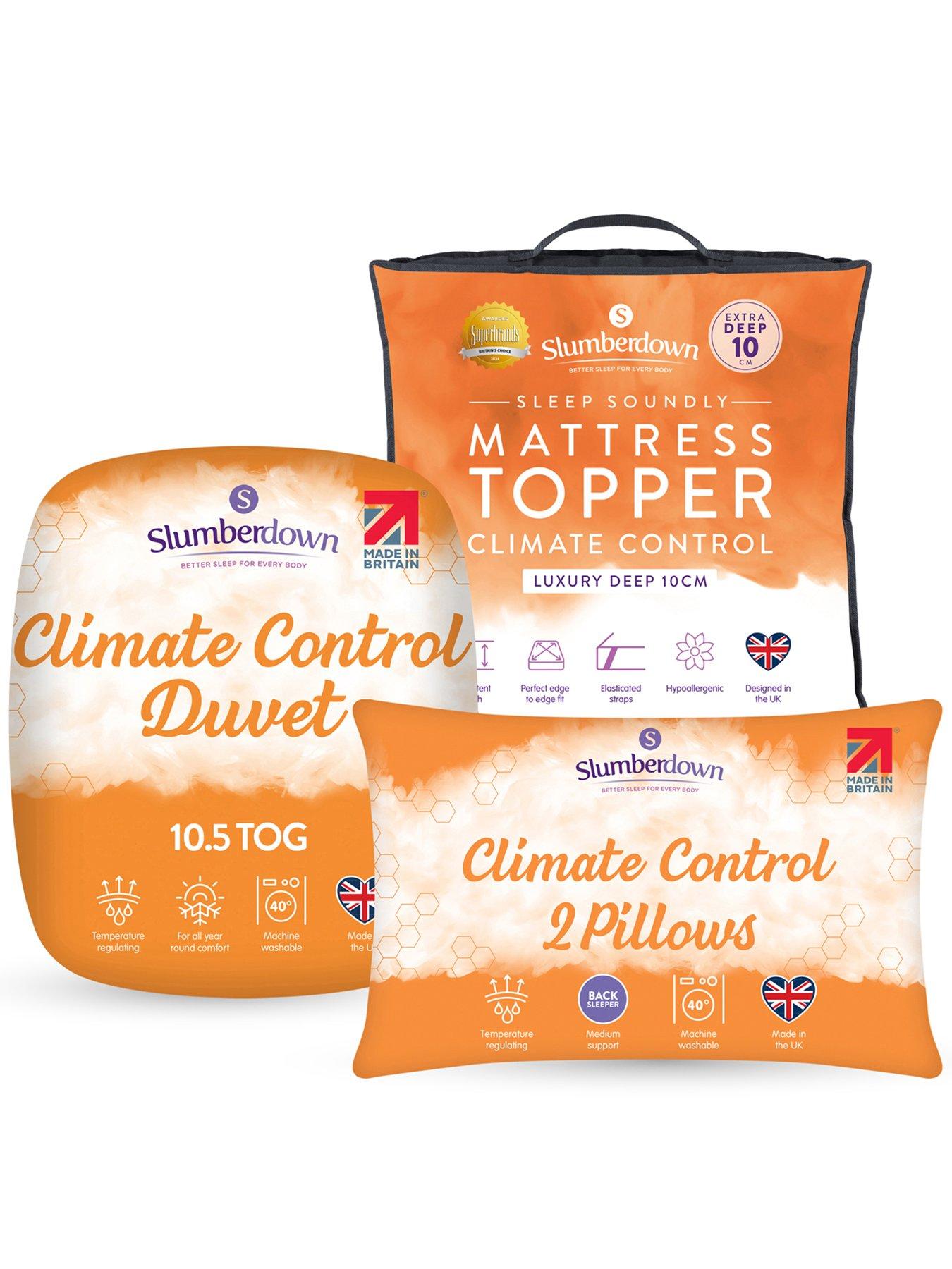 Slumberdown 10.5 Tog Climate Control Bedding Bundle (Duvet + 10cm ...