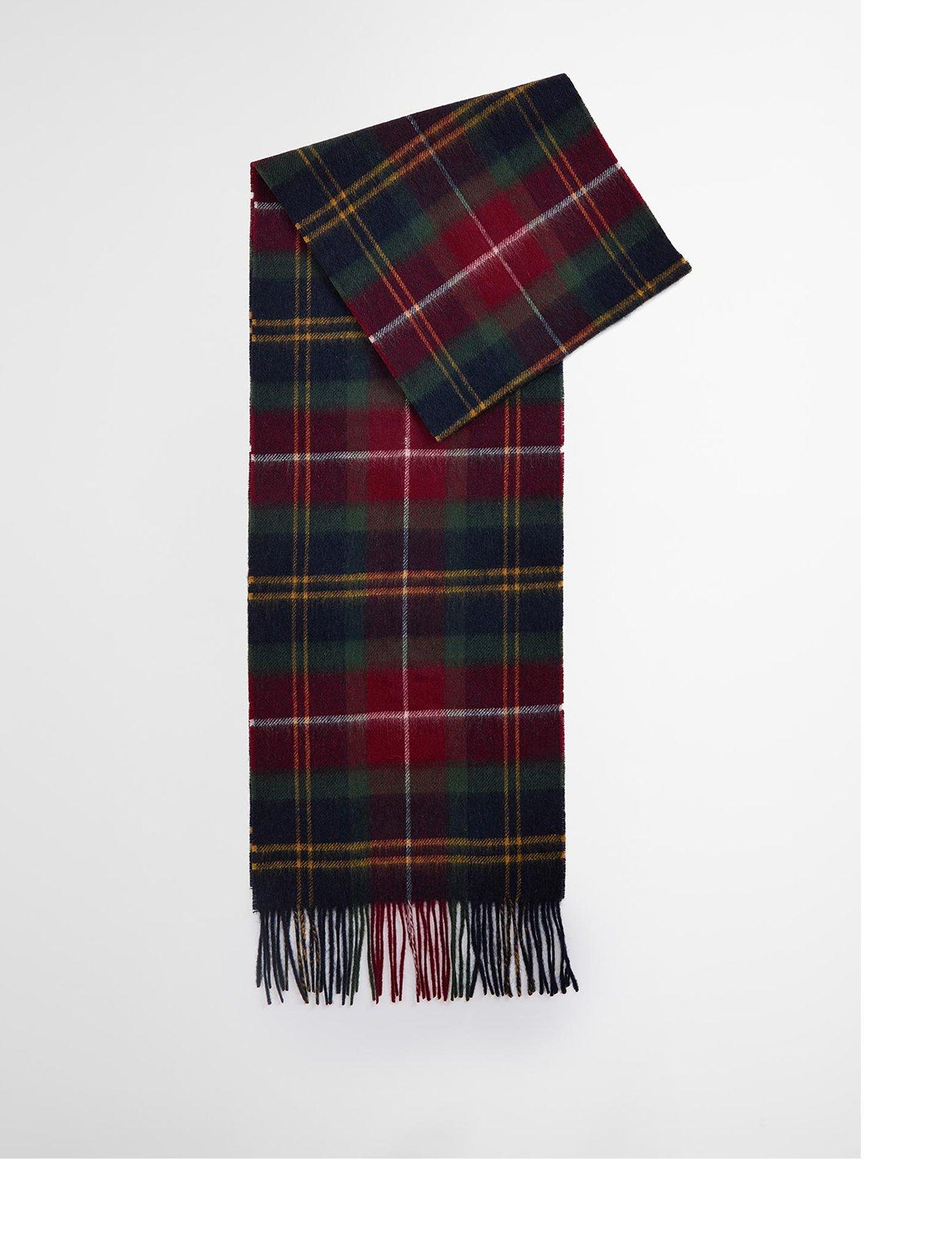 Image 1 of 5 of Barbour Wool And Cashmere Blend Tartan Scarf - Red Multi