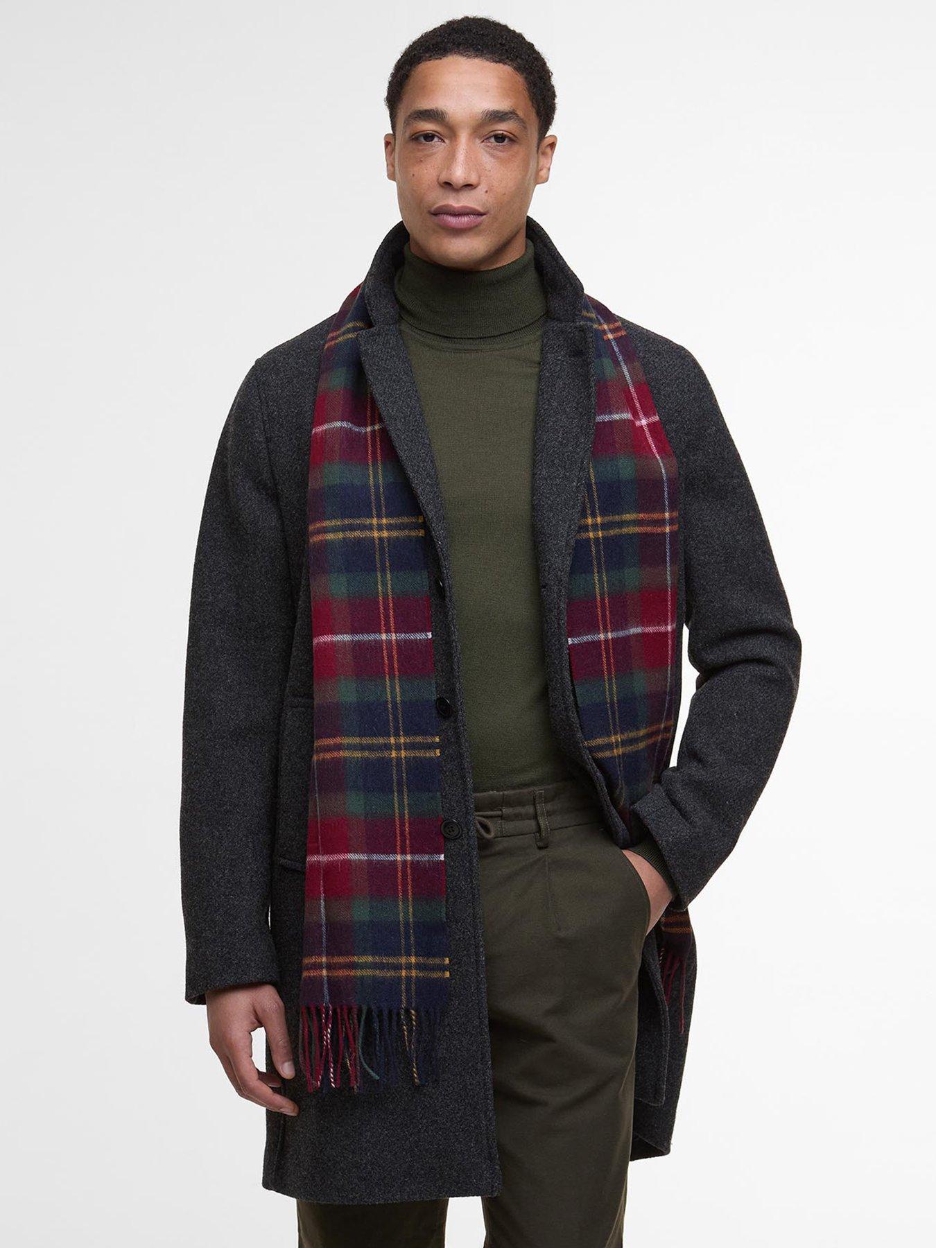 Image 2 of 5 of Barbour Wool And Cashmere Blend Tartan Scarf - Red Multi