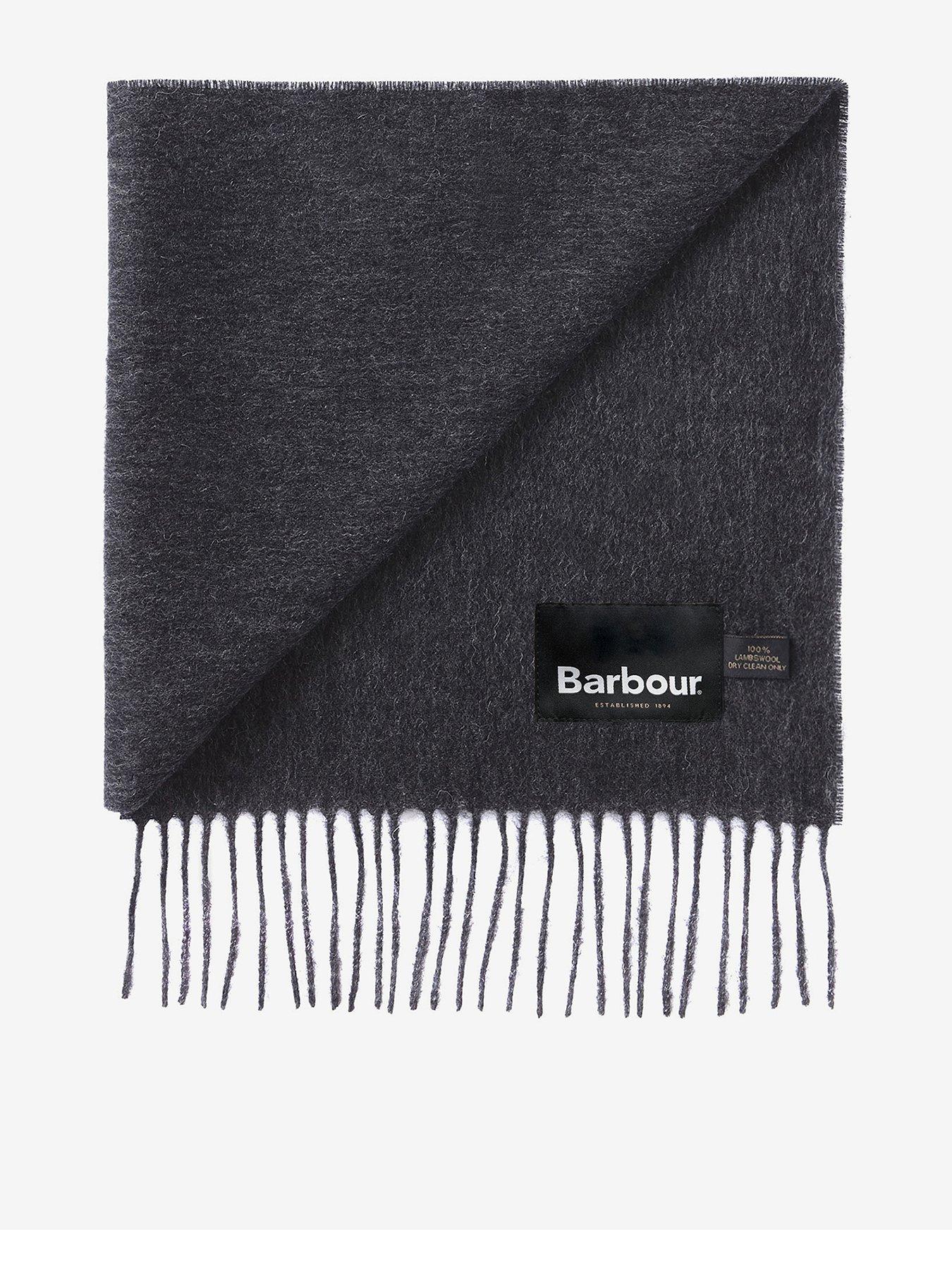 Barbour Plain Lambswool Scarf - Dark Grey