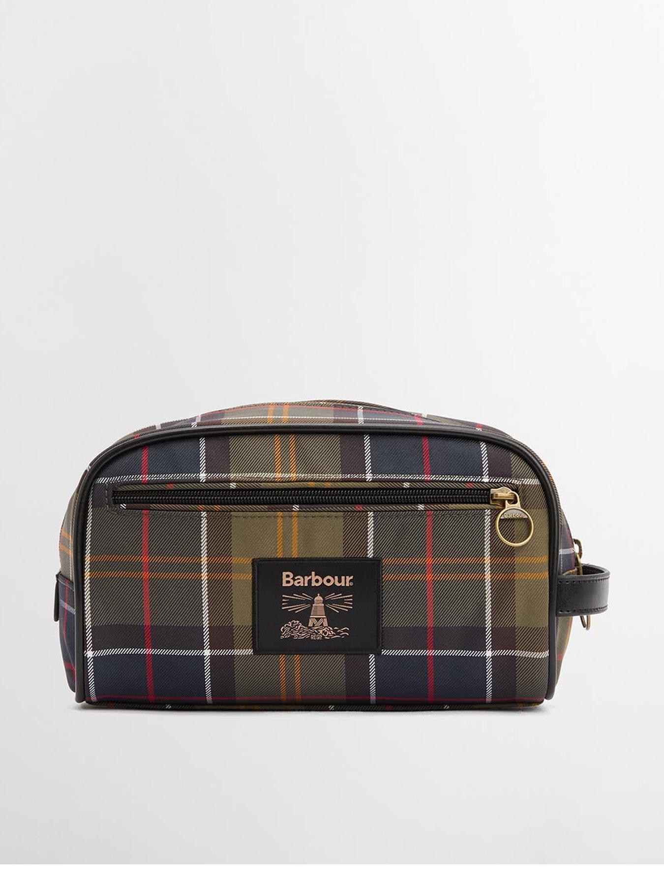 Barbour Tartan Washbag - Green Multi