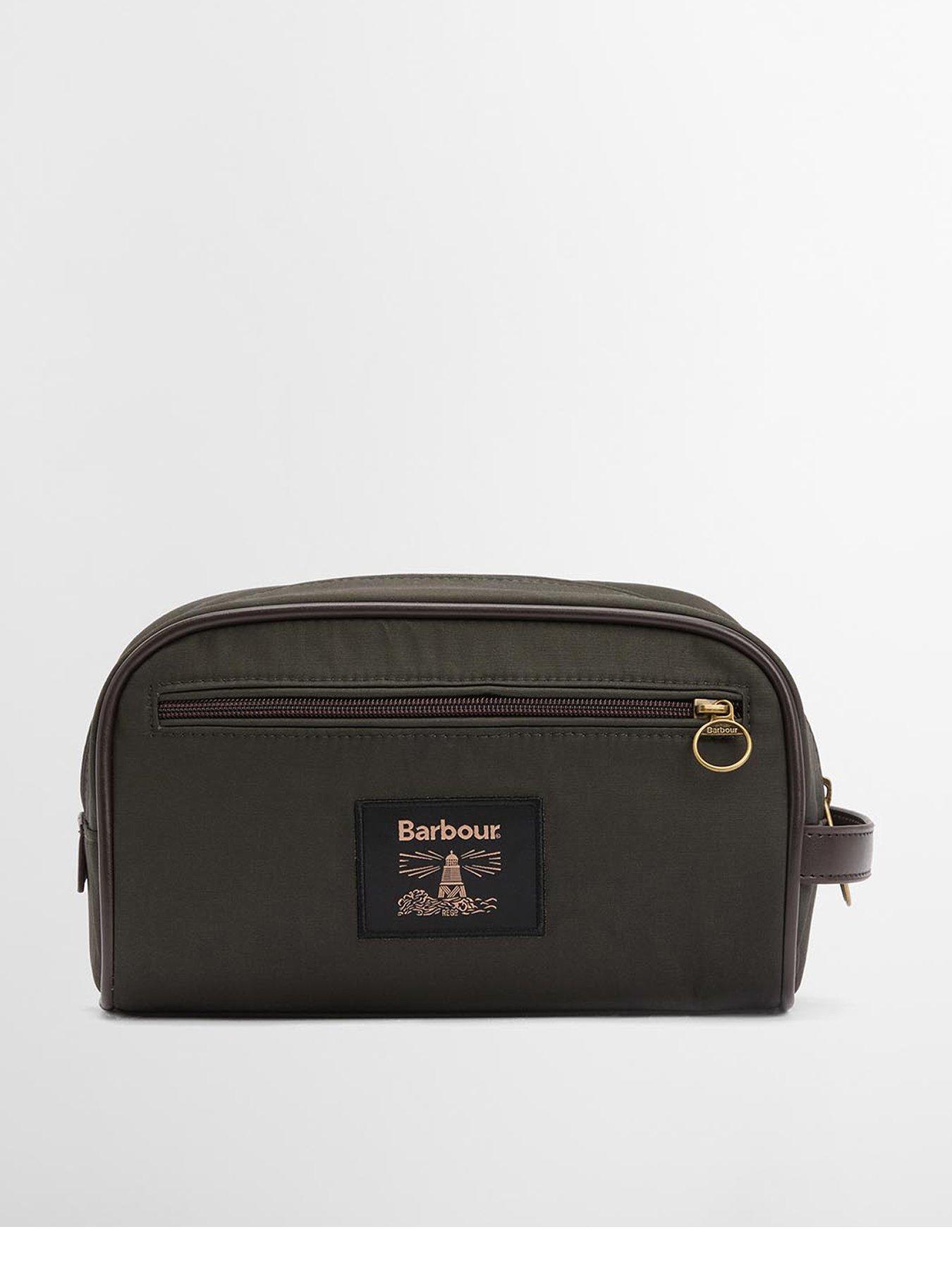 Barbour Wax Washbag, Khaki, Men