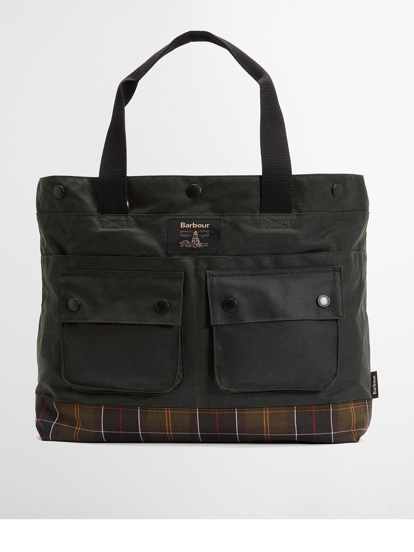 Barbour Field Wax Tote Bag - Dark Green