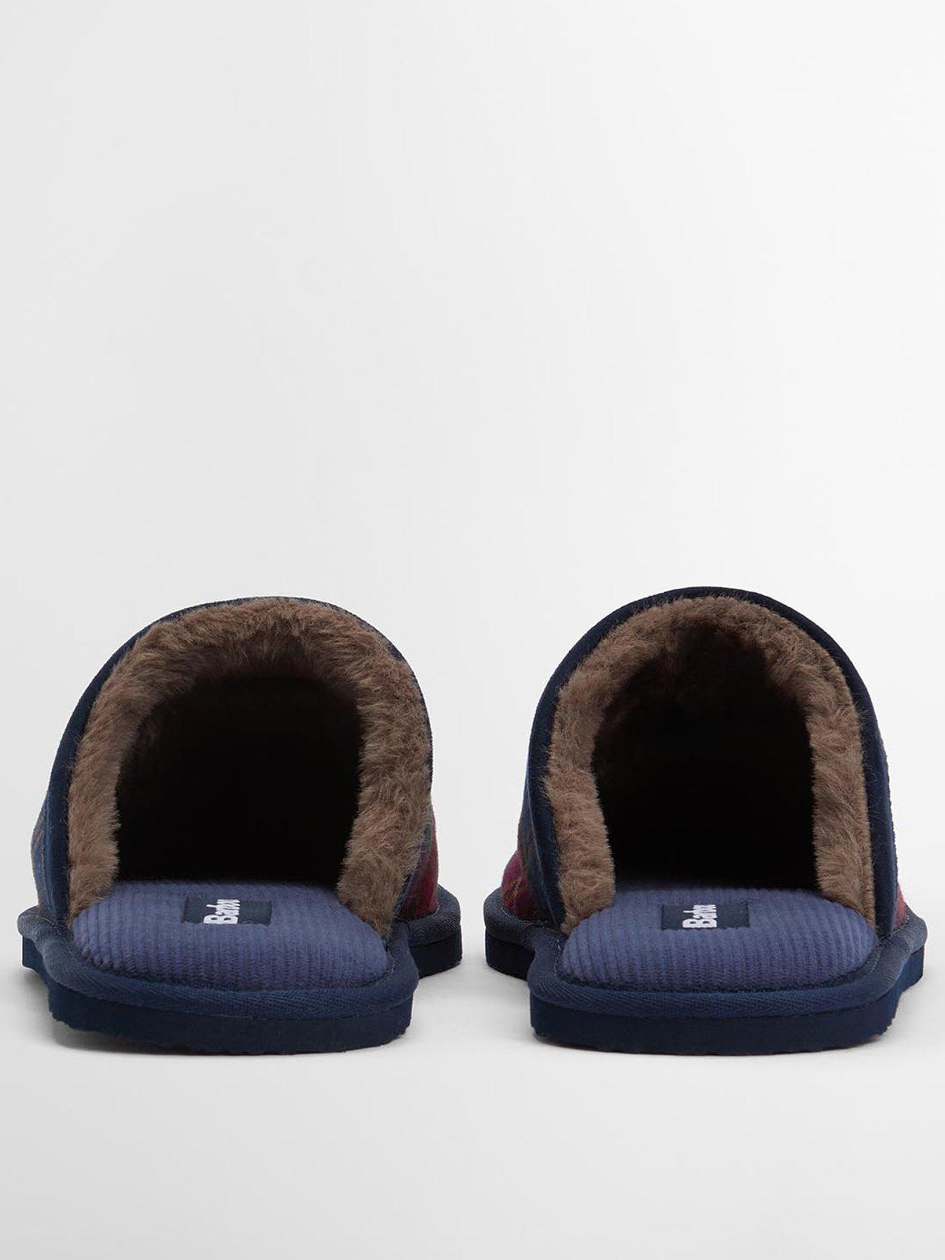 Image 3 of 6 of Barbour Everitt Mule Faux Suede Slippers - Navy
