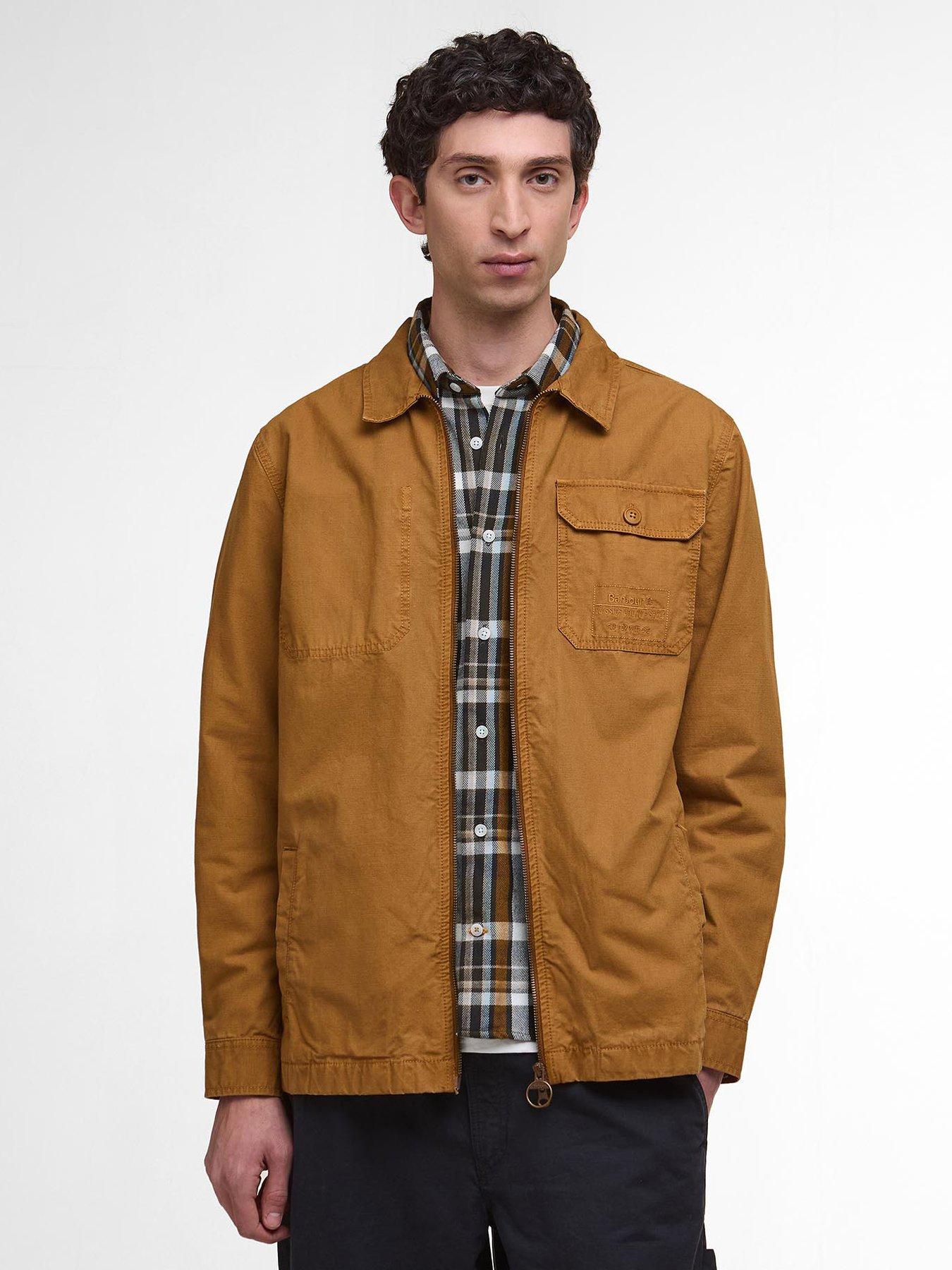 undefined Harton Relaxed Zip Through Overshirt - Brown