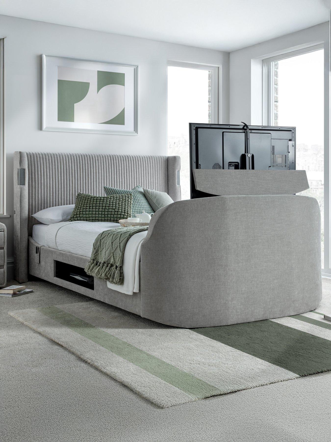 The Very Collection Utopia TV Bed with Dolby Sound System and Airsprung Mattress Options (Buy  &  SAVE!) - Grey