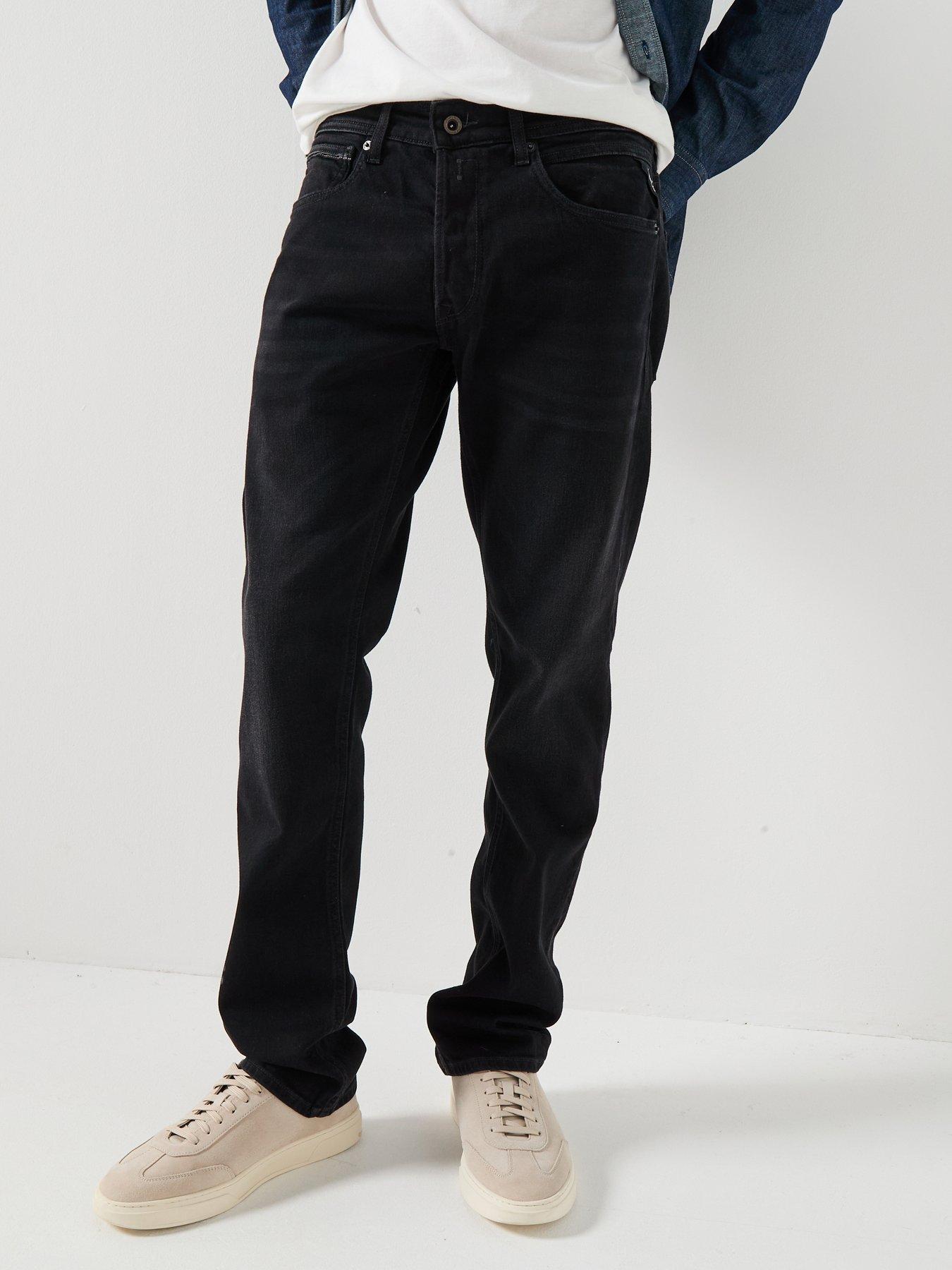 Replay Grover Straight Fit Jeans - Black