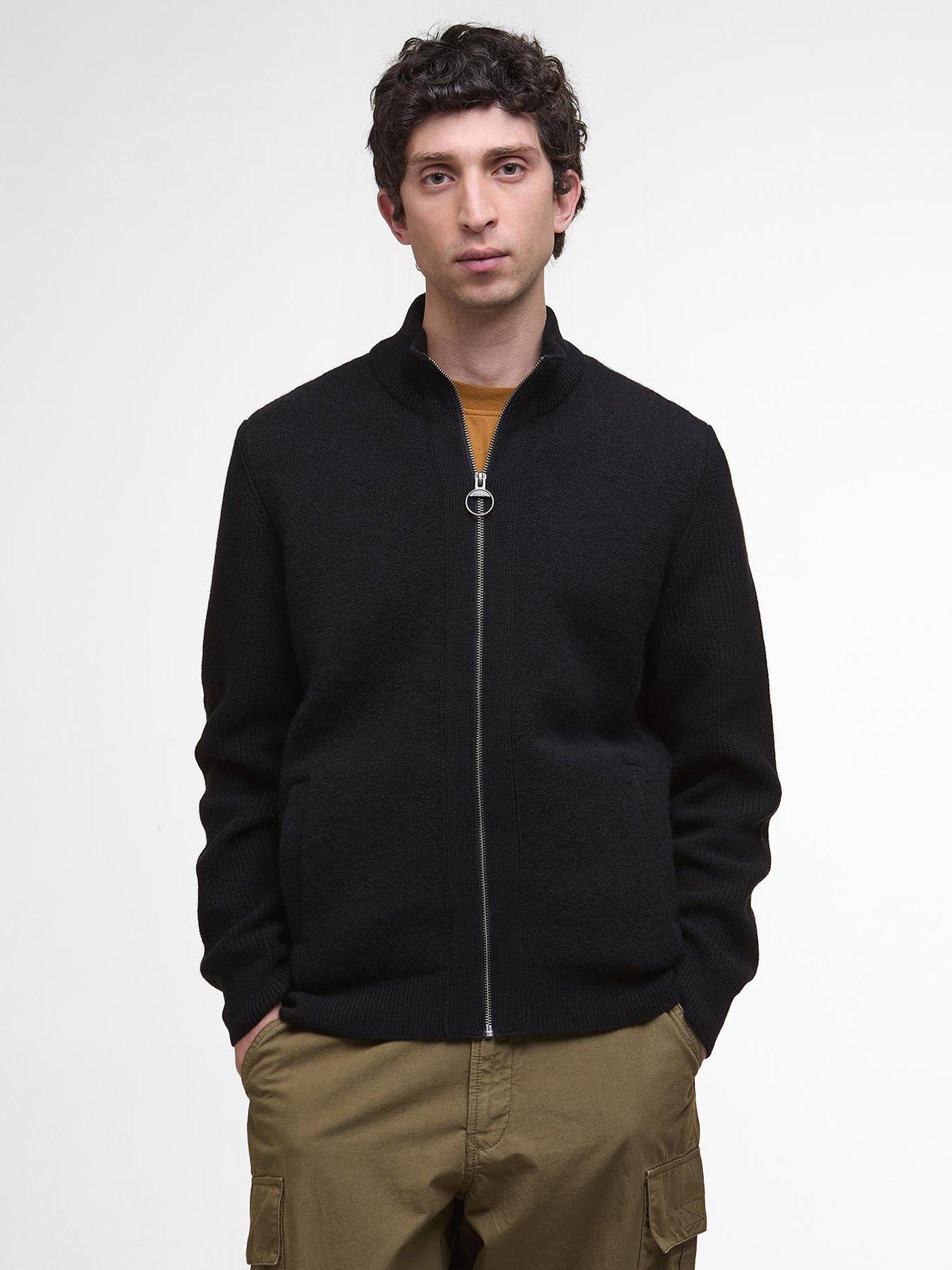 undefined Barbour Milburn Zip Through Knitted Jumper - Black