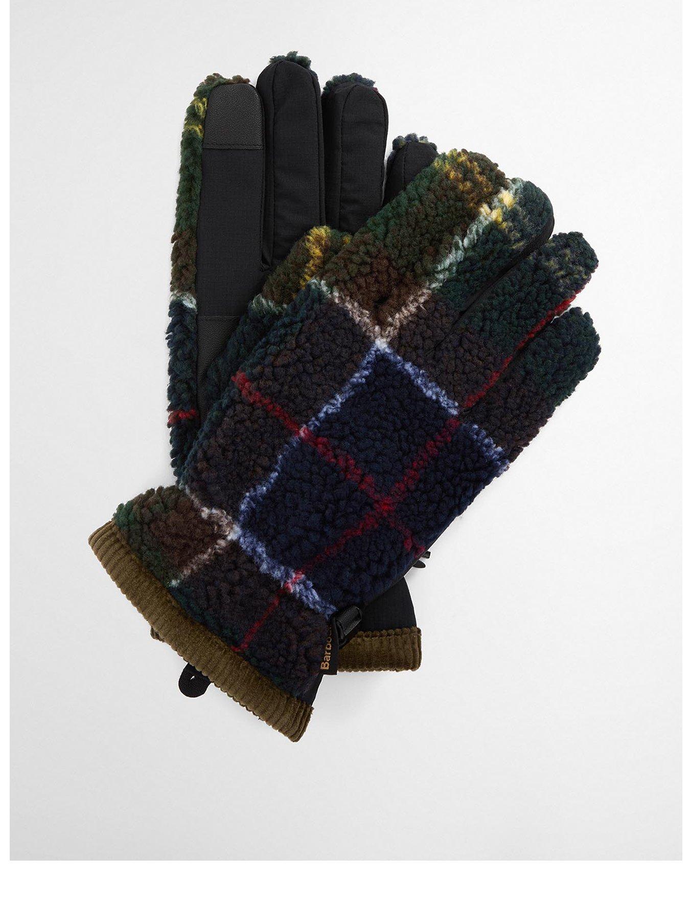 Barbour Field Tartan Fleece Gloves - green