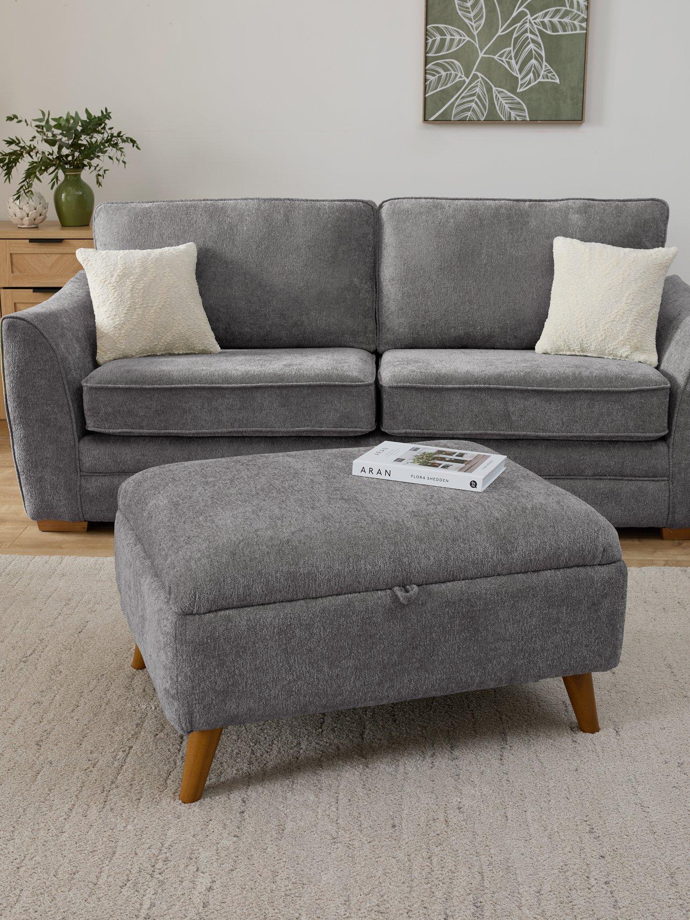 Very Home Trinity Fabric Storage Footstool - Made to order in the UK