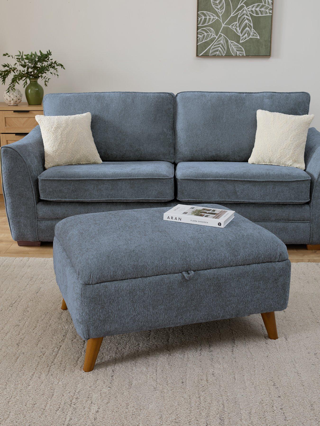 The Very Collection Trinity Fabric Storage Footstool - Made to order in the UK