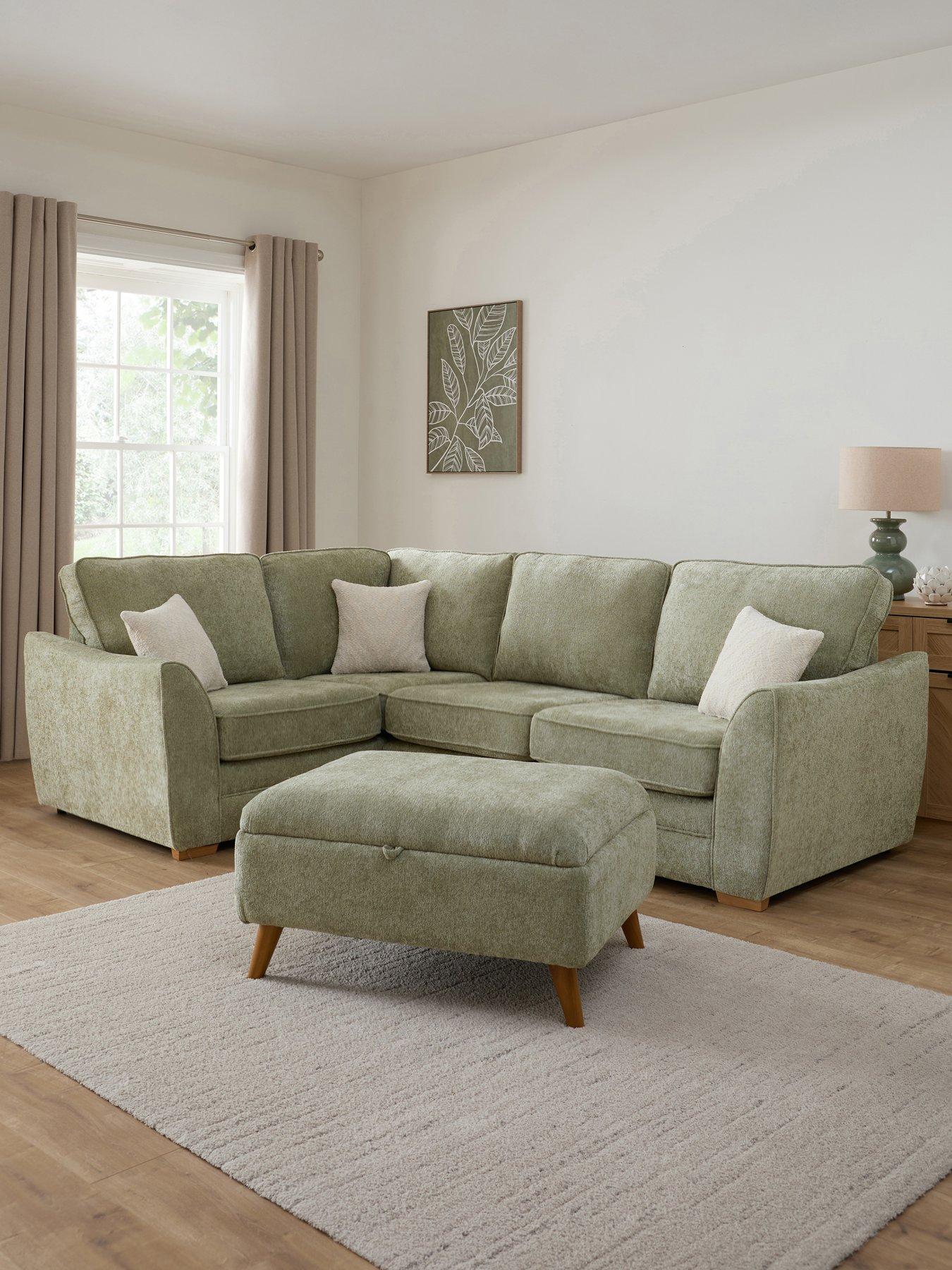 Image 1 of 7 of The Very Collection Trinity Fabric Left Hand&nbsp;Double Arm Corner Group Sofa with Storage&nbsp;Footstool - Made to Order in the UK