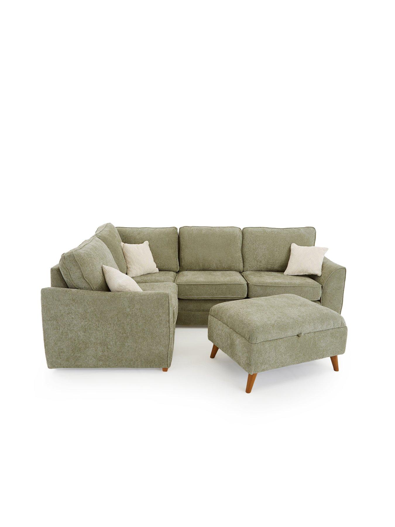 Image 3 of 7 of The Very Collection Trinity Fabric Left Hand&nbsp;Double Arm Corner Group Sofa with Storage&nbsp;Footstool - Made to Order in the UK