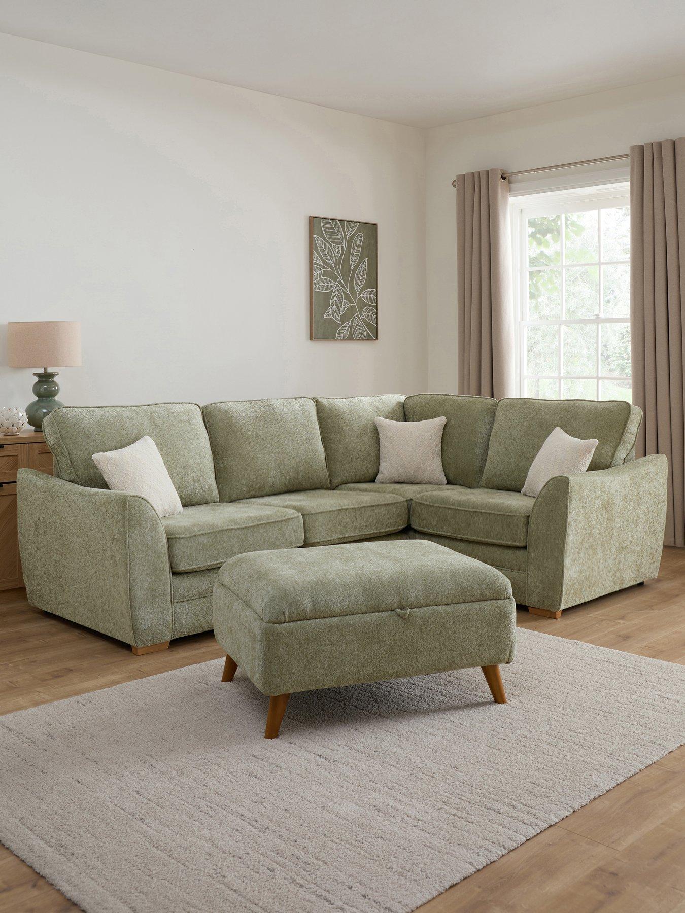 Image 1 of 7 of The Very Collection Trinity Fabric Right Hand Double Arm Corner Group Sofa with Storage&nbsp;Footstool - Made to Order in the UK