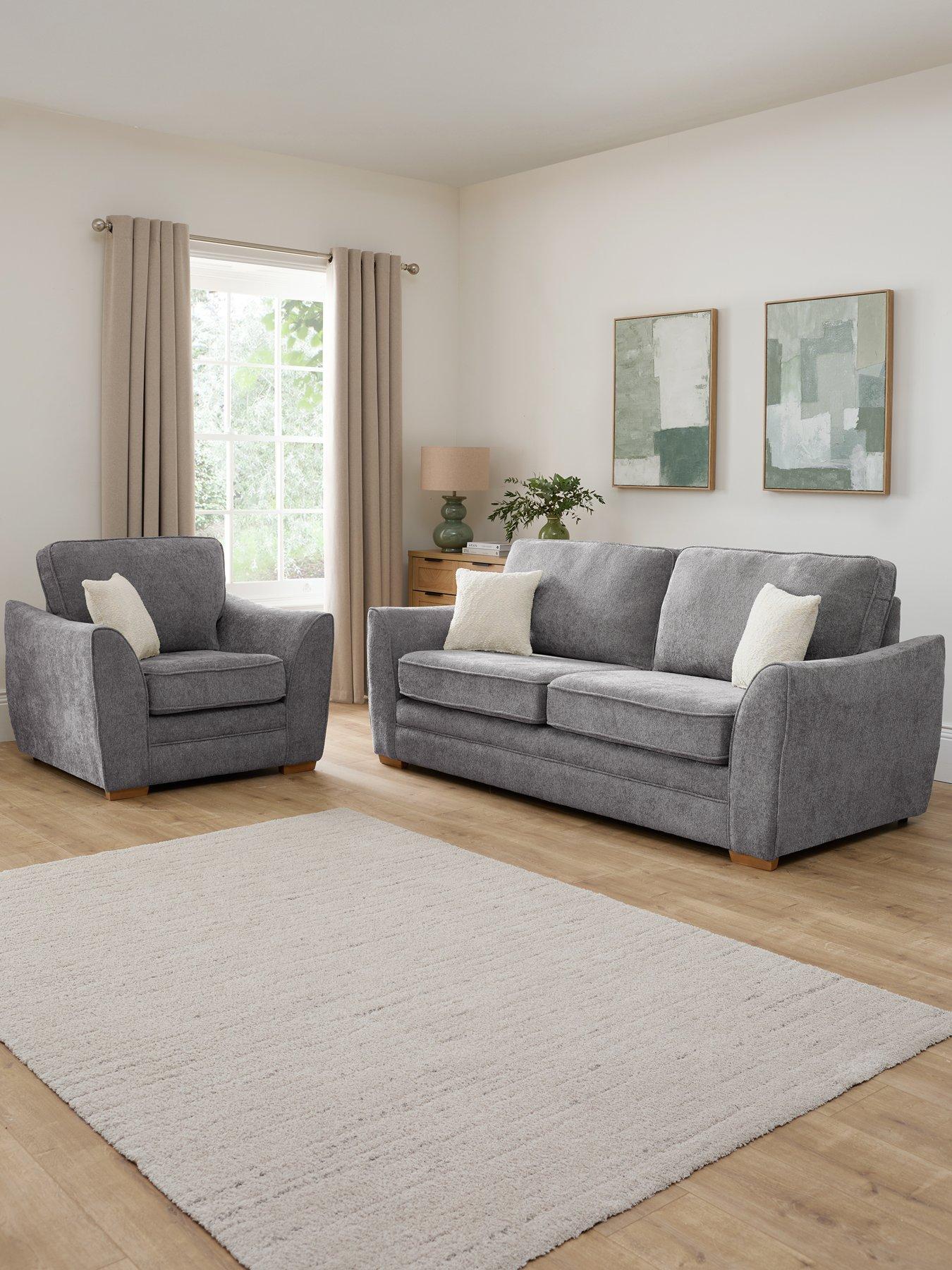 The Very Collection Trinity Fabric 3 Seater Sofa + Armchair (Buy  &  SAVE!) - Made to order in the UK