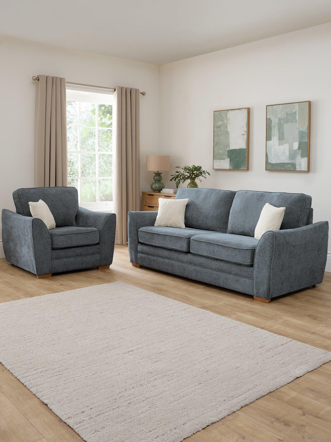 The Very Collection Trinity Fabric 3 Seater Sofa + Armchair (Buy  &  SAVE!) - Made to order in the UK