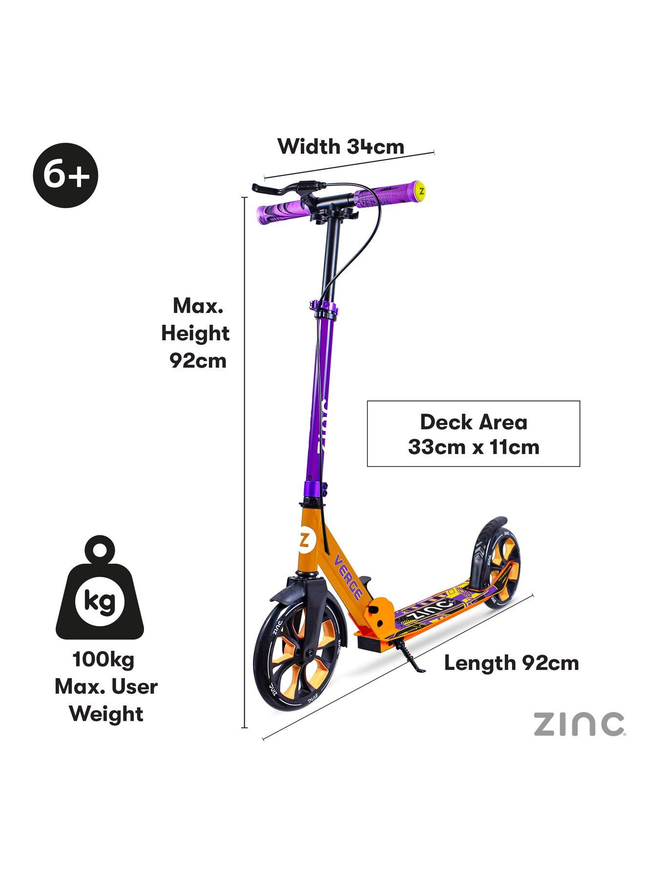 Zinc Big Wheeled Folding Verge Pro Scooter - Orange & Purple | Very