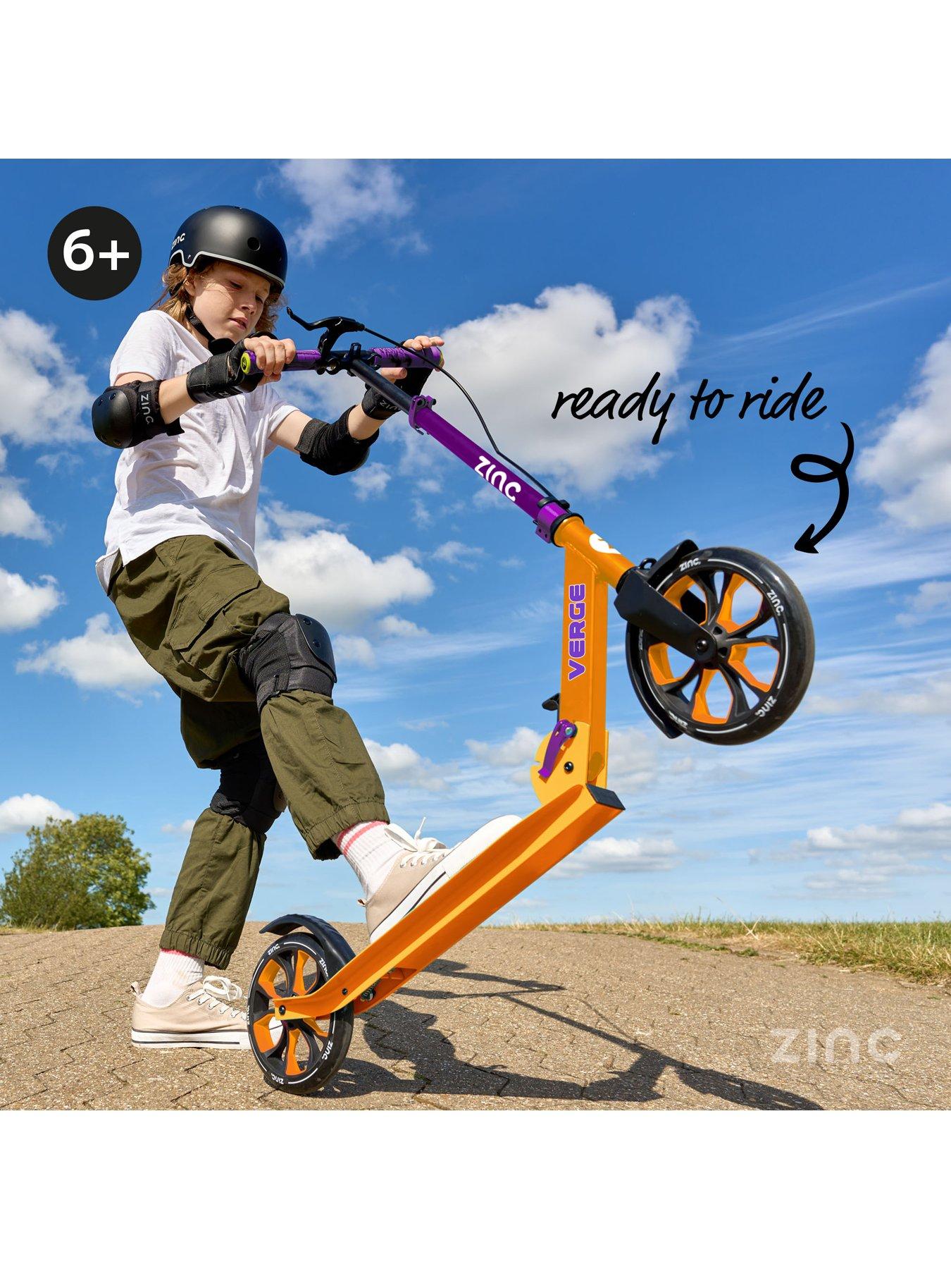 Zinc Big Wheeled Folding Verge Pro Scooter - Orange & Purple | Very