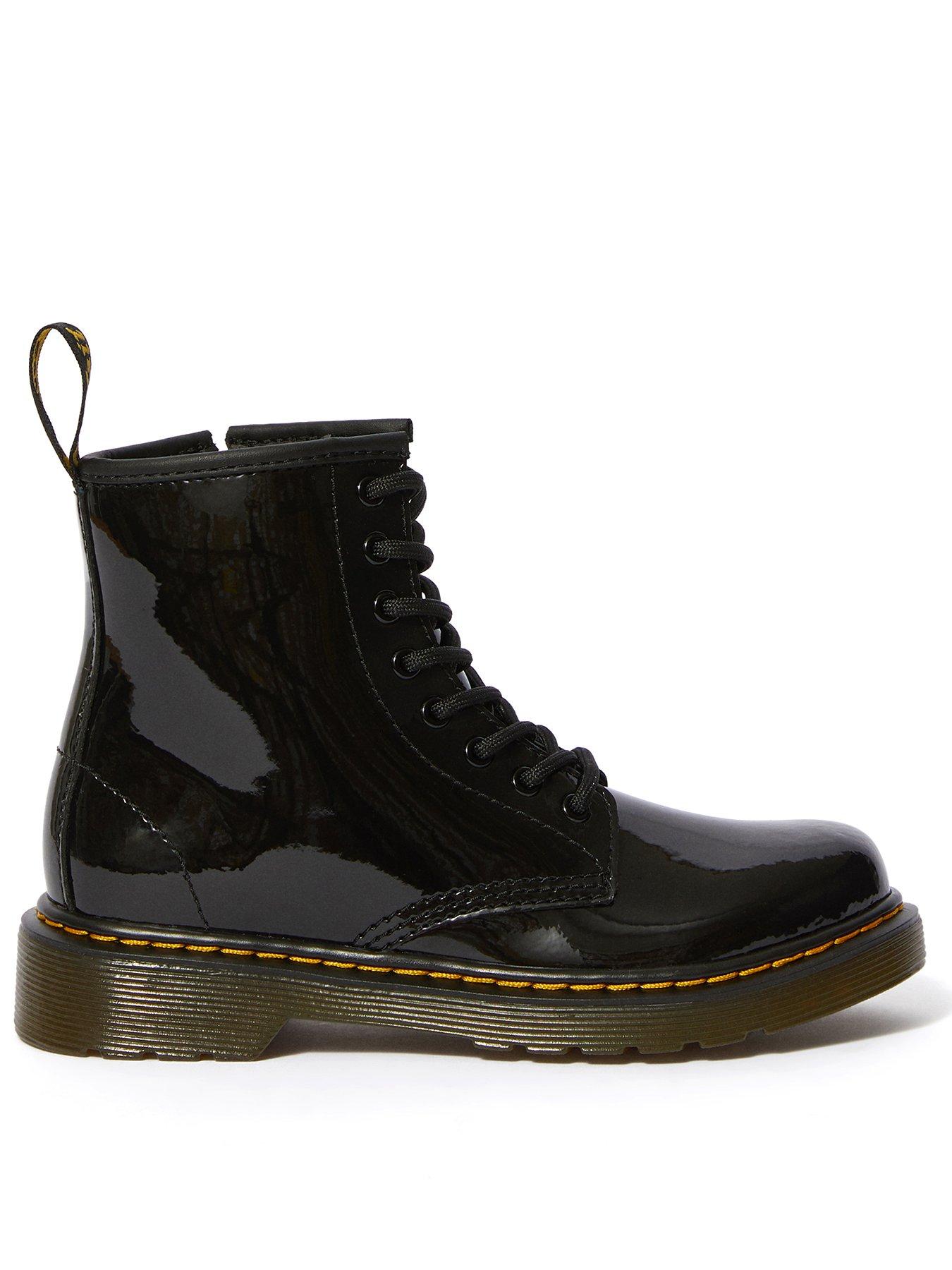 undefined Junior 1460 Patent Leather Lace Up Boots - Black