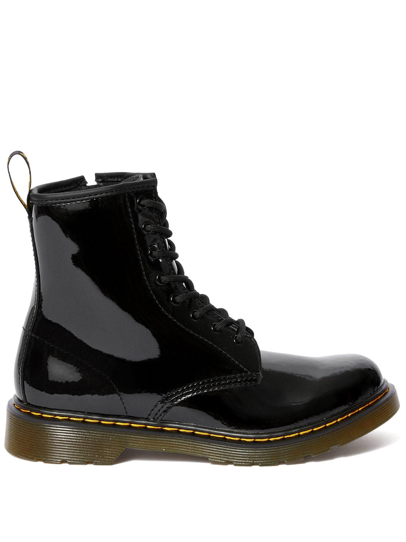 undefined Youth 1460 Y 8 Eye Boot Patent Lamper - Black